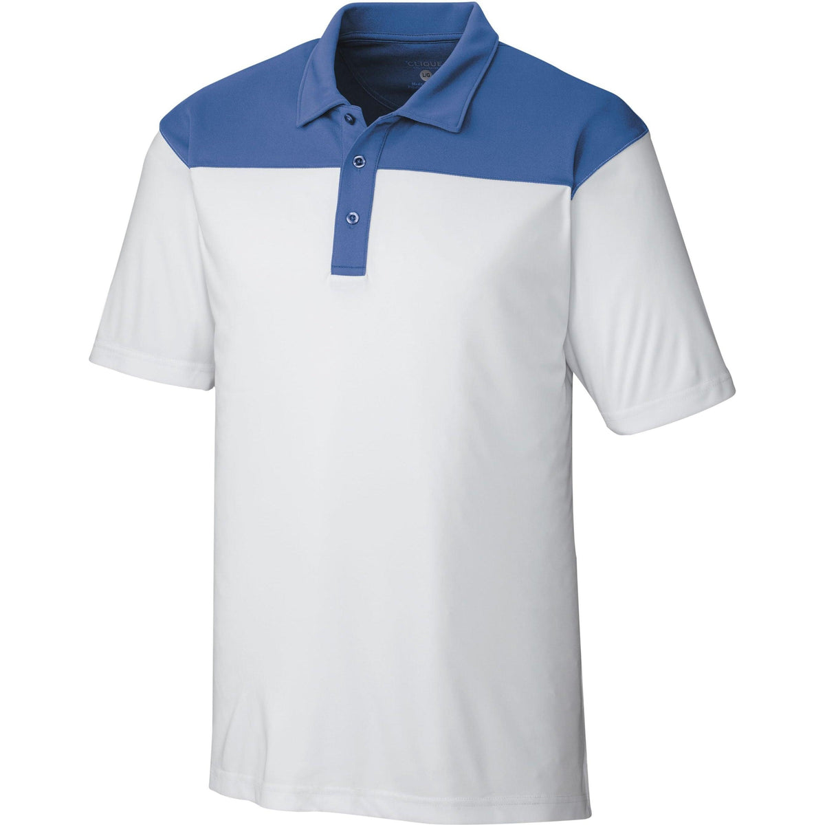 logo-left Clique Parma Colorblock Polo-Men's Polos-Clique-White/Sea Blue-S-Thread Logic