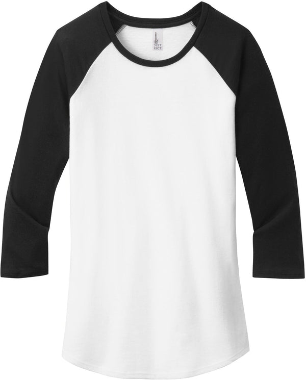 Closeout - District Ladies Fitted Very Important Tee 3/4-Sleeve Raglan