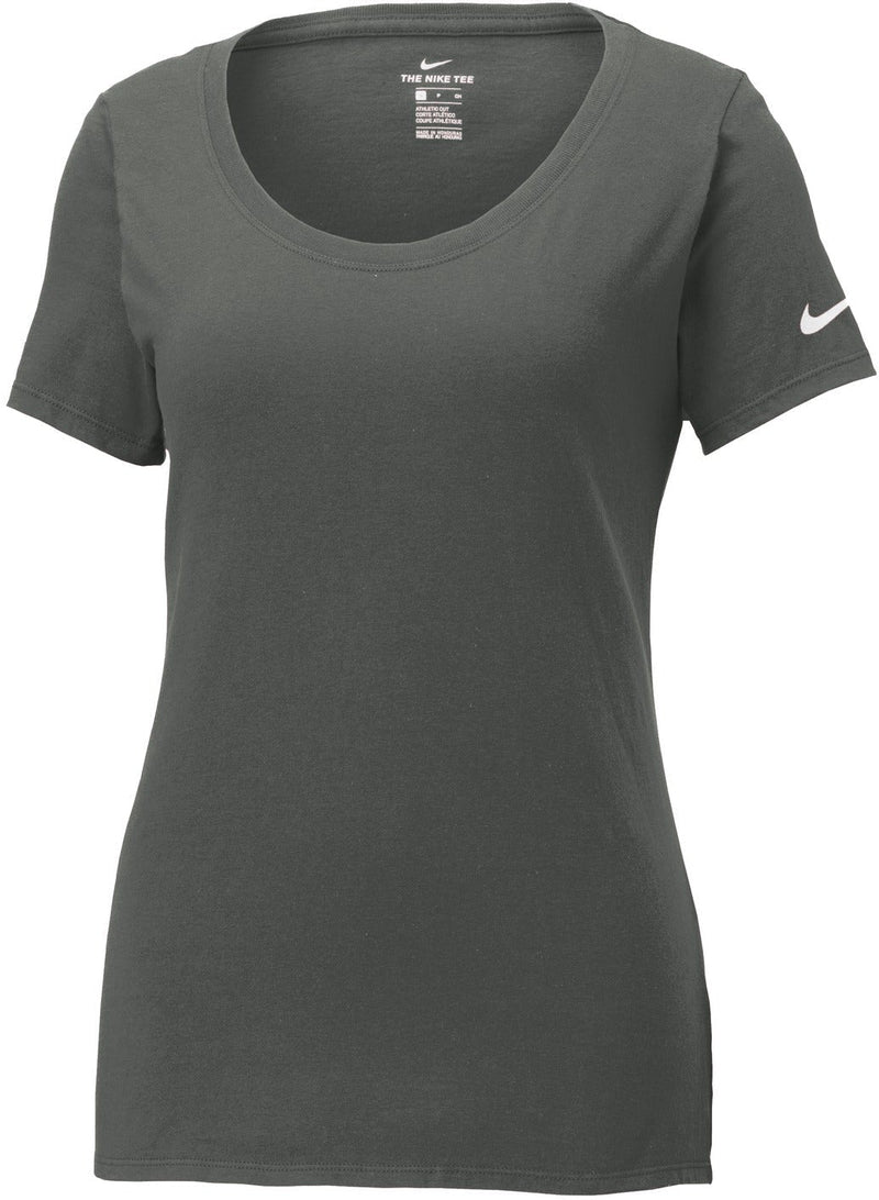 no-logo Closeout - NIKE Ladies Core Cotton Scoop Neck Tee-Discontinued-NIKE-Anthracite-S-Thread Logic