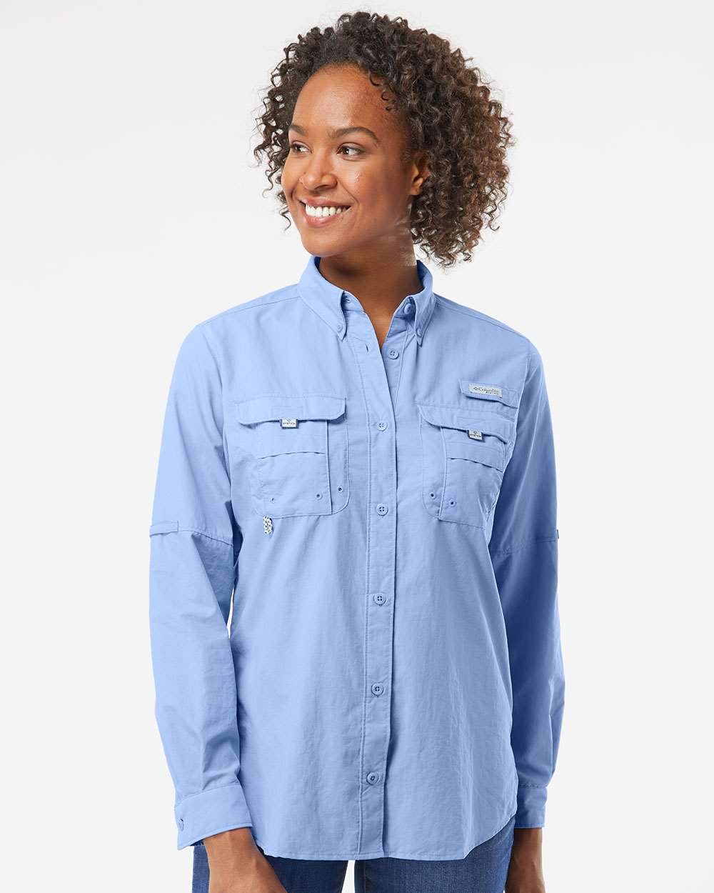 no-logo Columbia Ladies PFG Bahama Long Sleeve Shirt-Ladies Dress Shirts-Columbia-Thread Logic