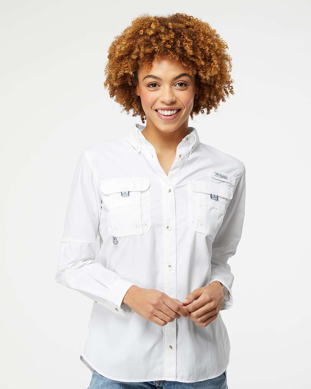 no-logo Columbia Ladies PFG Bahama Long Sleeve Shirt-Ladies Dress Shirts-Columbia-Thread Logic