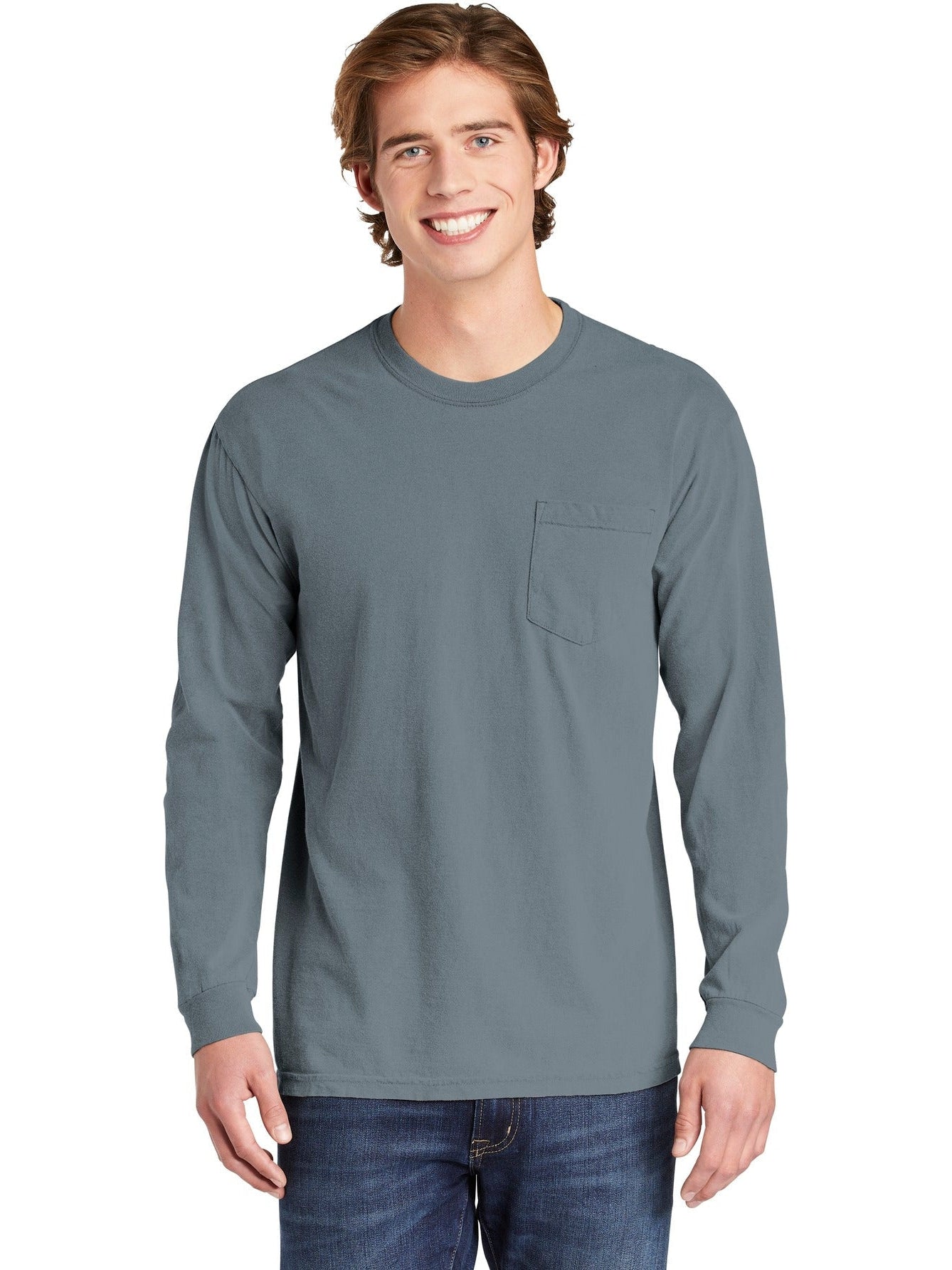 no-logo Comfort Colors Heavyweight Ring Spun Long Sleeve Pocket Tee-Regular-Comfort Colors-Thread Logic