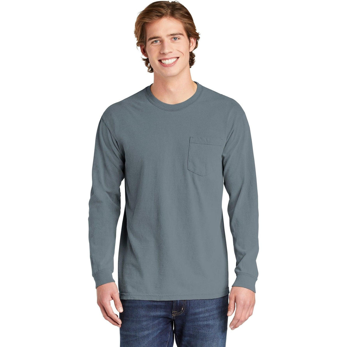 no-logo Comfort Colors Heavyweight Ring Spun Long Sleeve Pocket Tee-Regular-Comfort Colors-Thread Logic
