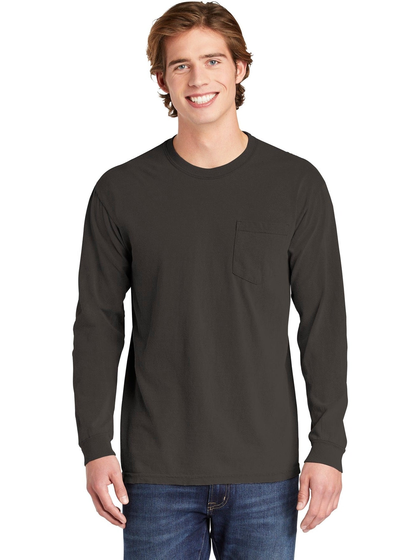 no-logo Comfort Colors Heavyweight Ring Spun Long Sleeve Pocket Tee-Regular-Comfort Colors-Thread Logic