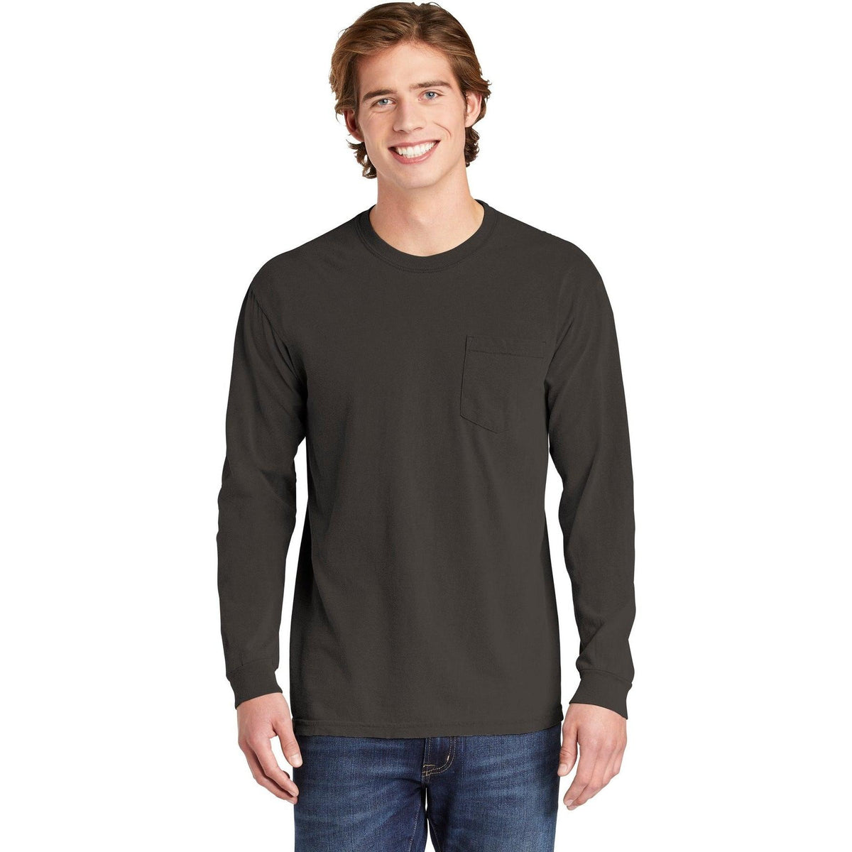 no-logo Comfort Colors Heavyweight Ring Spun Long Sleeve Pocket Tee-Regular-Comfort Colors-Thread Logic