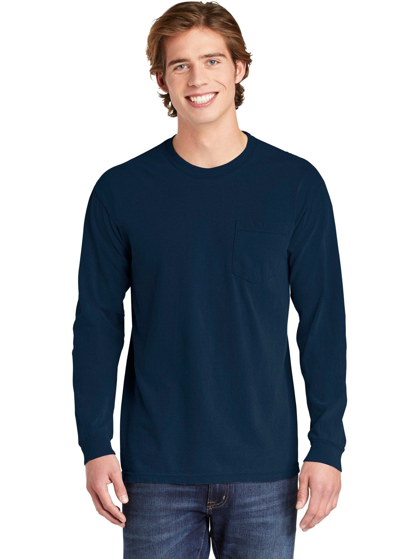 no-logo Comfort Colors Heavyweight Ring Spun Long Sleeve Pocket Tee-Regular-Comfort Colors-Thread Logic