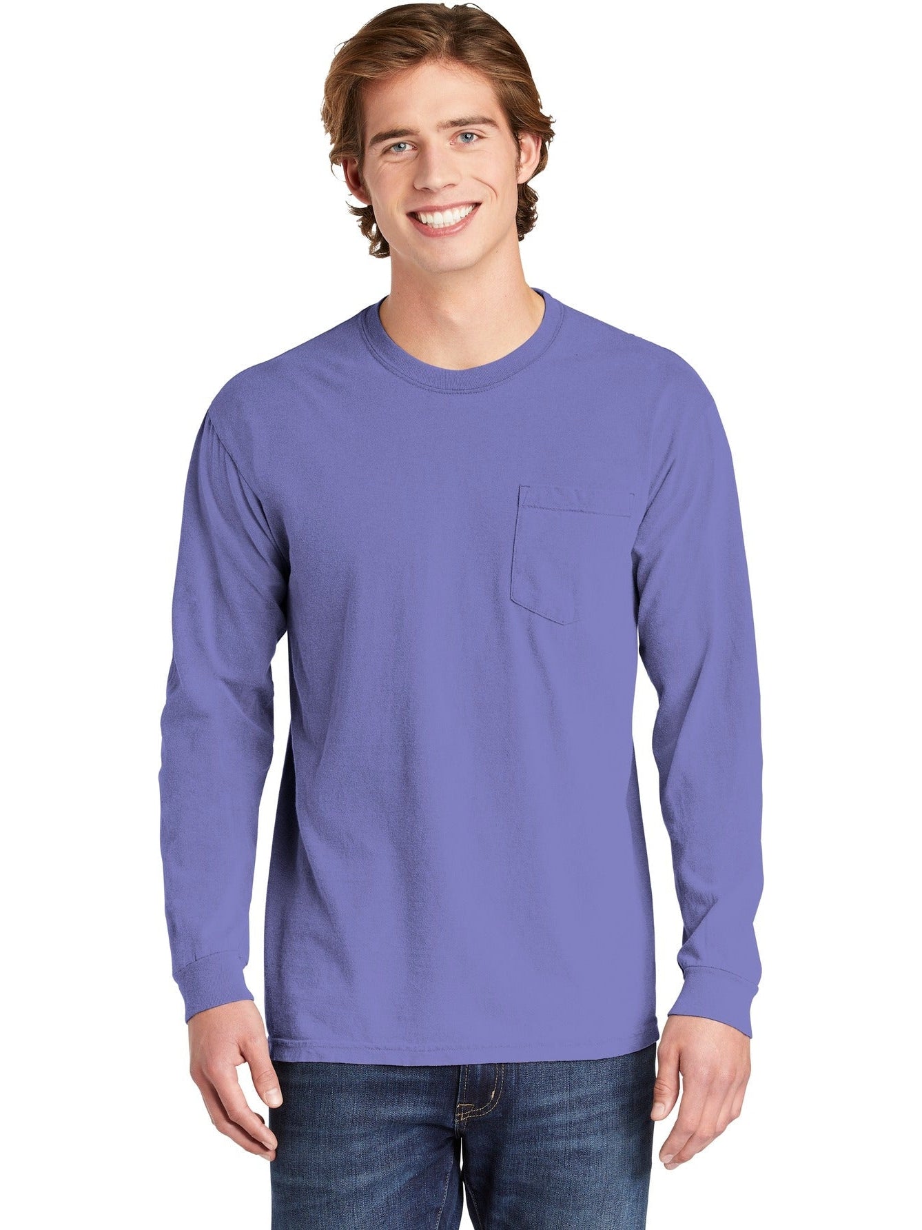 no-logo Comfort Colors Heavyweight Ring Spun Long Sleeve Pocket Tee-Regular-Comfort Colors-Thread Logic