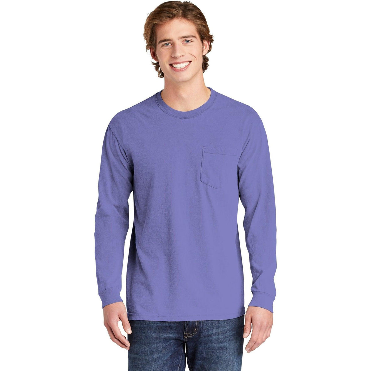no-logo Comfort Colors Heavyweight Ring Spun Long Sleeve Pocket Tee-Regular-Comfort Colors-Thread Logic