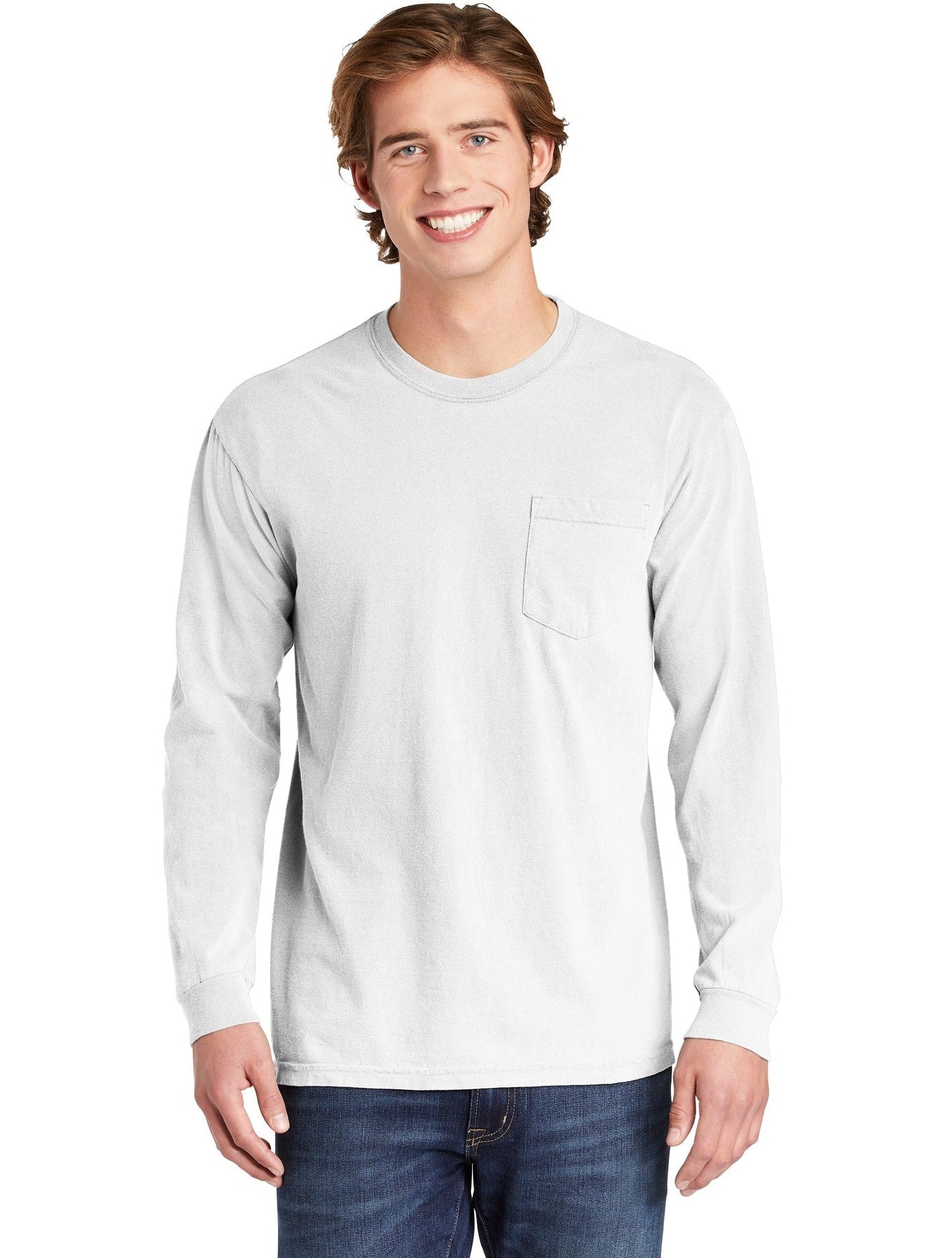 no-logo Comfort Colors Heavyweight Ring Spun Long Sleeve Pocket Tee-Regular-Comfort Colors-Thread Logic