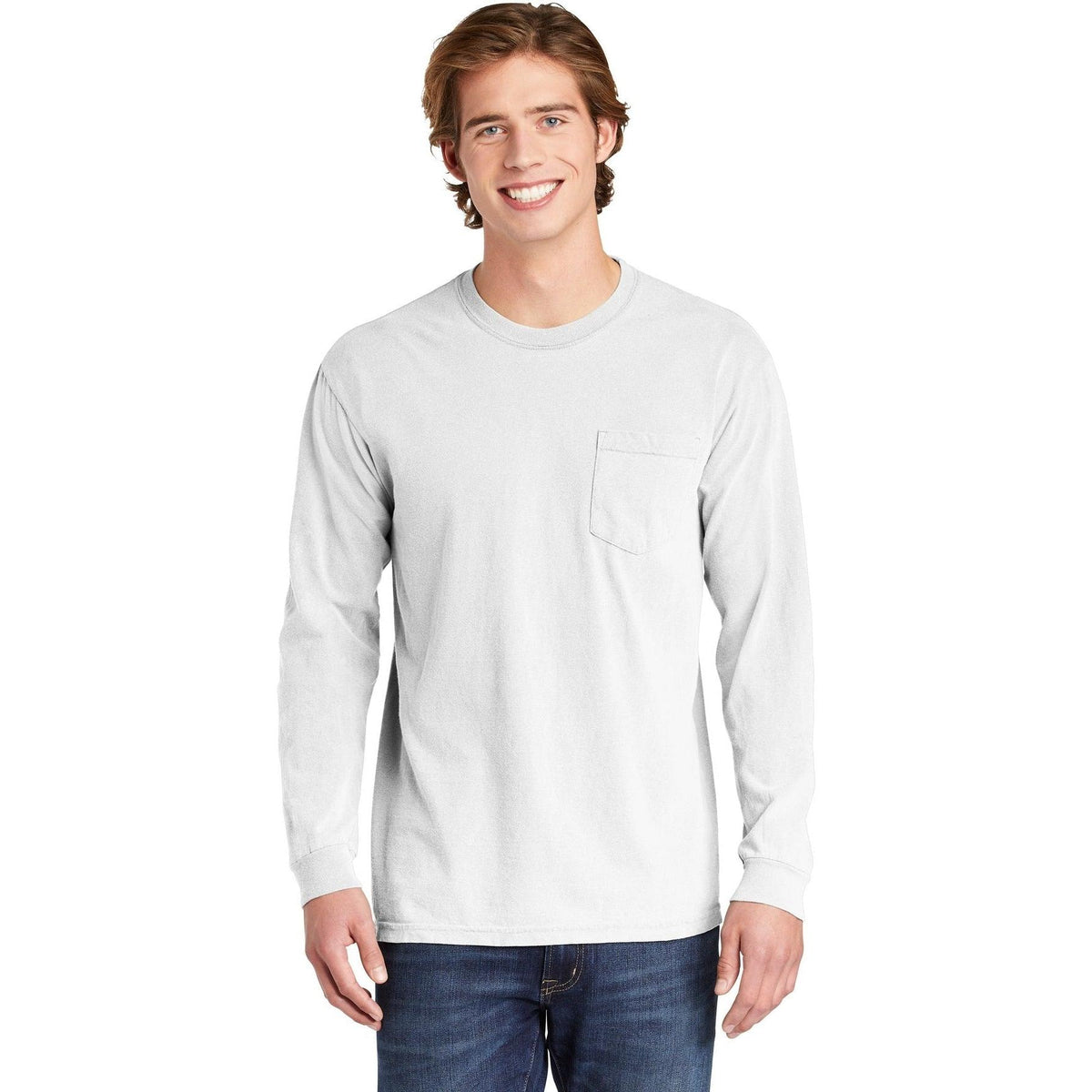 no-logo Comfort Colors Heavyweight Ring Spun Long Sleeve Pocket Tee-Regular-Comfort Colors-Thread Logic