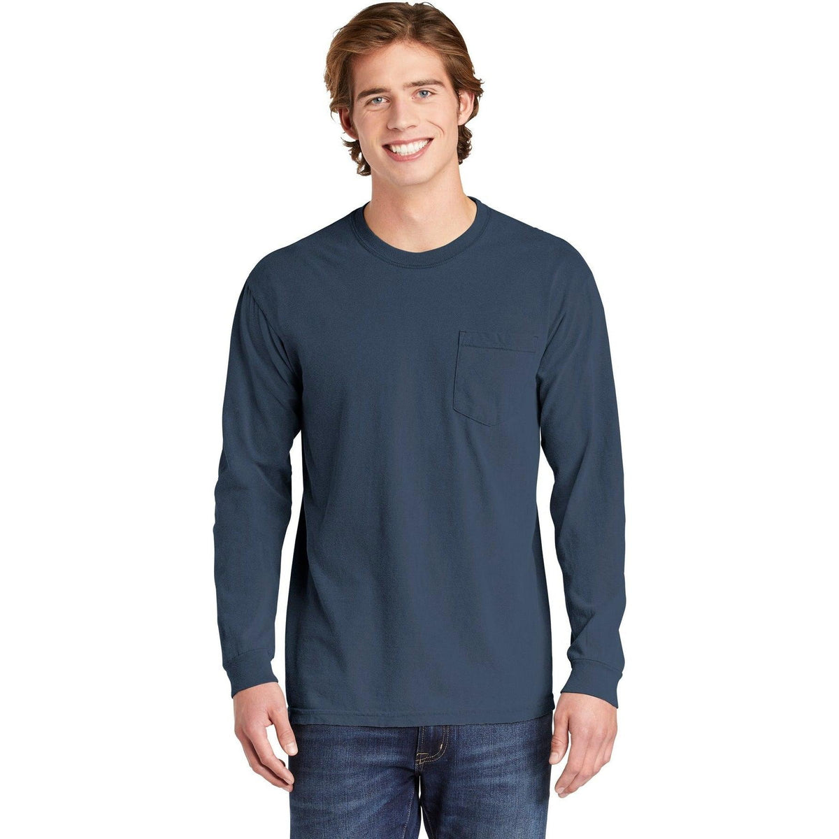 no-logo Comfort Colors Heavyweight Ring Spun Long Sleeve Pocket Tee-Regular-Comfort Colors-Thread Logic