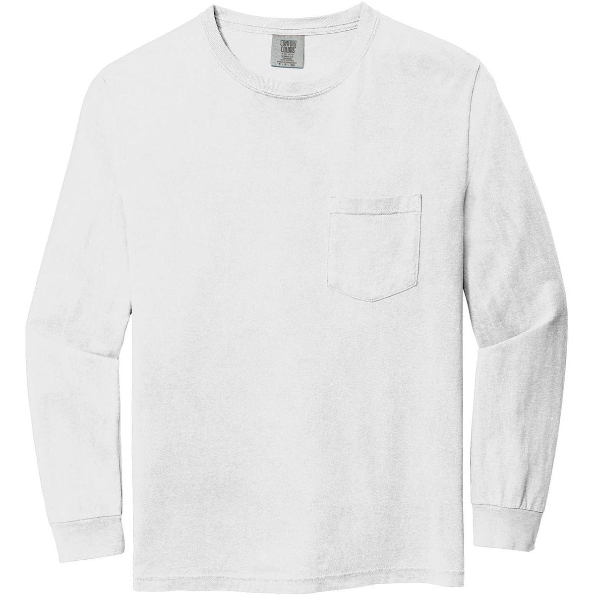 no-logo Comfort Colors Heavyweight Ring Spun Long Sleeve Pocket Tee