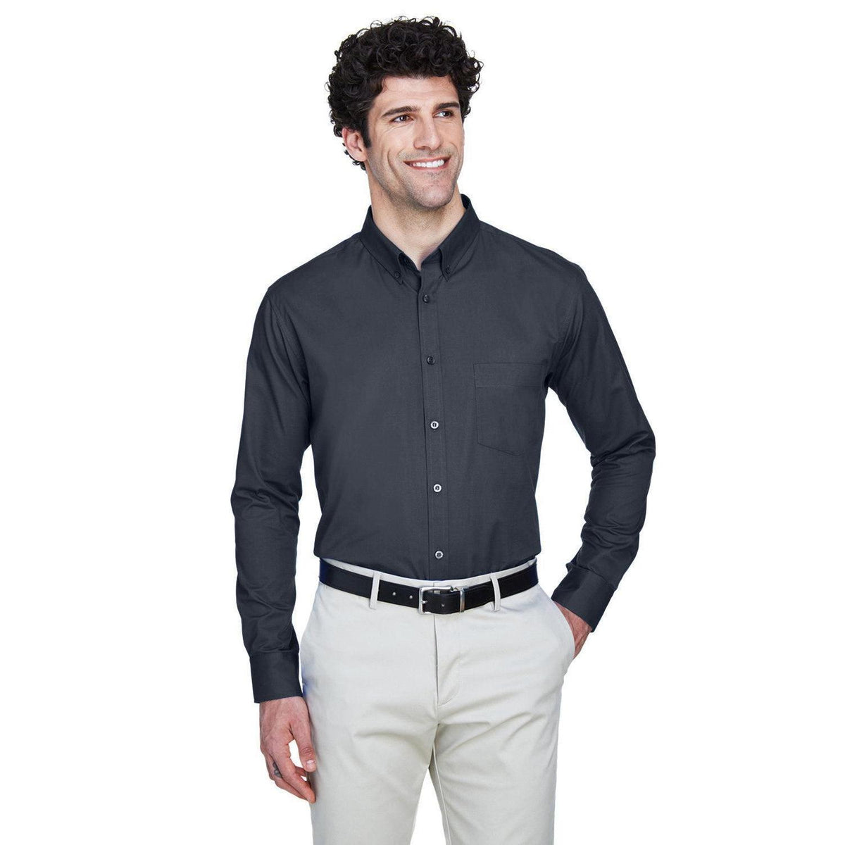 no-logo Core 365 Easy Care Shirt-Men's Dress Shirts-CORE365-Carbon-S-Thread Logic