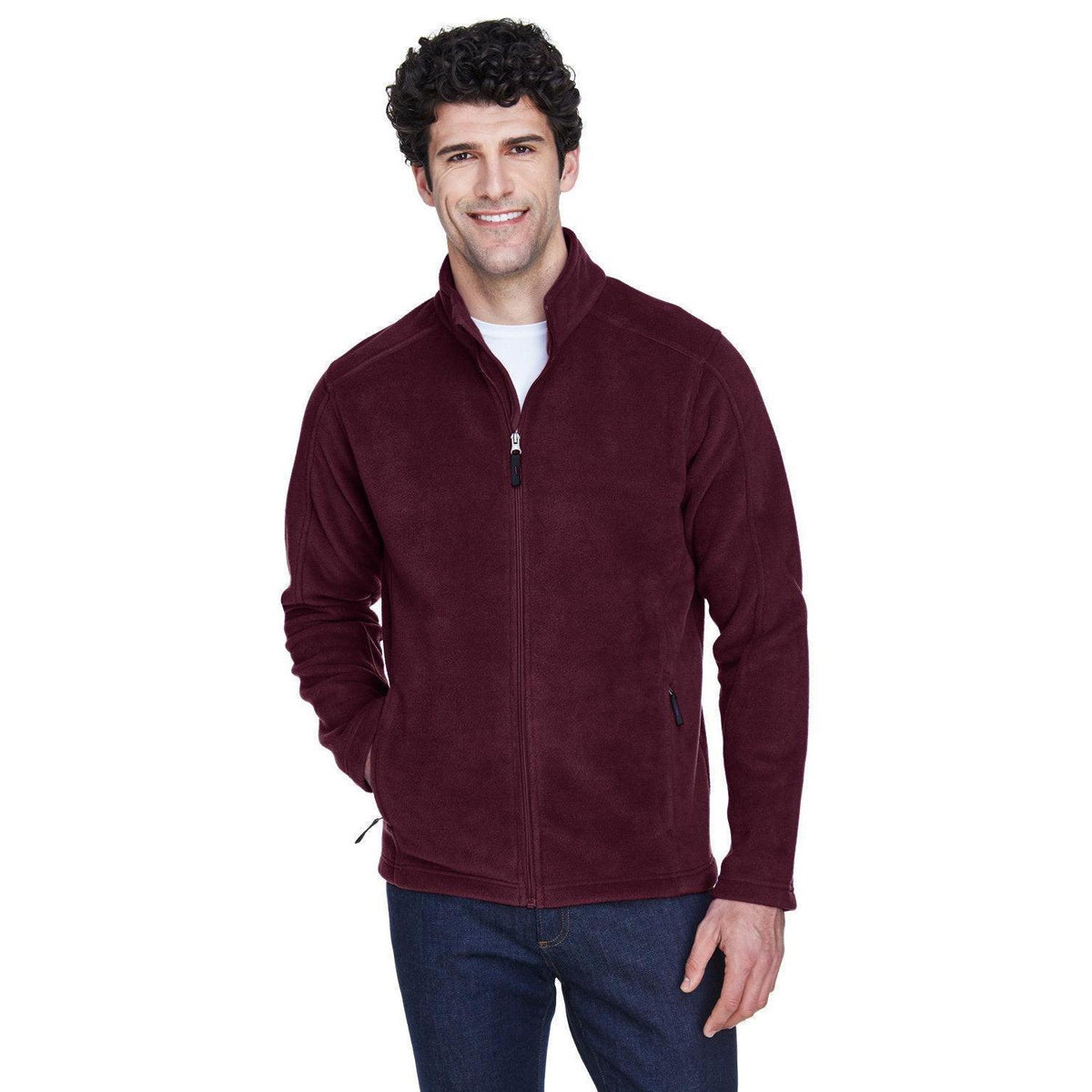 no-logo Core 365 Fleece Jacket-Men's Jackets-CORE365-Burgundy-S-Thread Logic