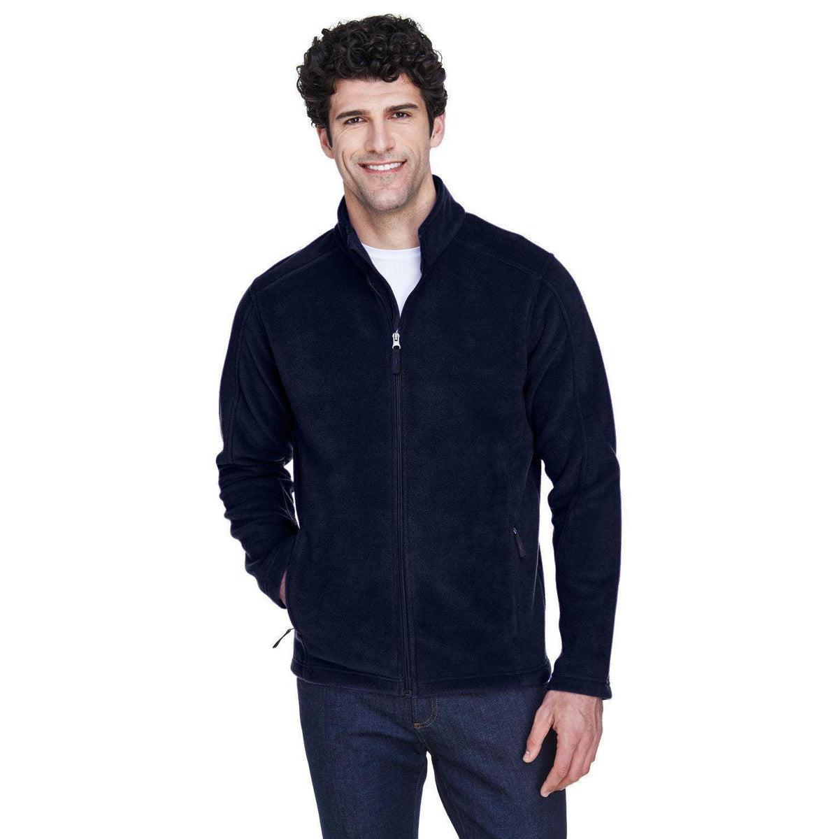 no-logo Core 365 Fleece Jacket-Men's Jackets-CORE365-Classic Navy-S-Thread Logic