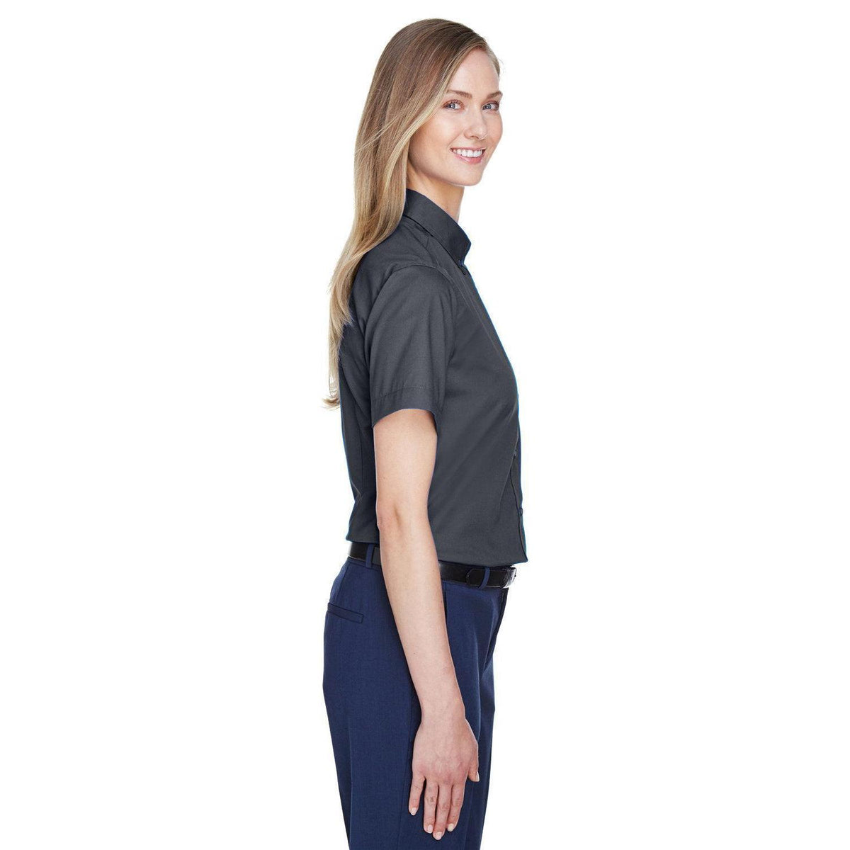 no-logo Core 365 Women's Optimum Short-Sleeve Twill Shirt-Dress Shirts-CORE365-Thread Logic