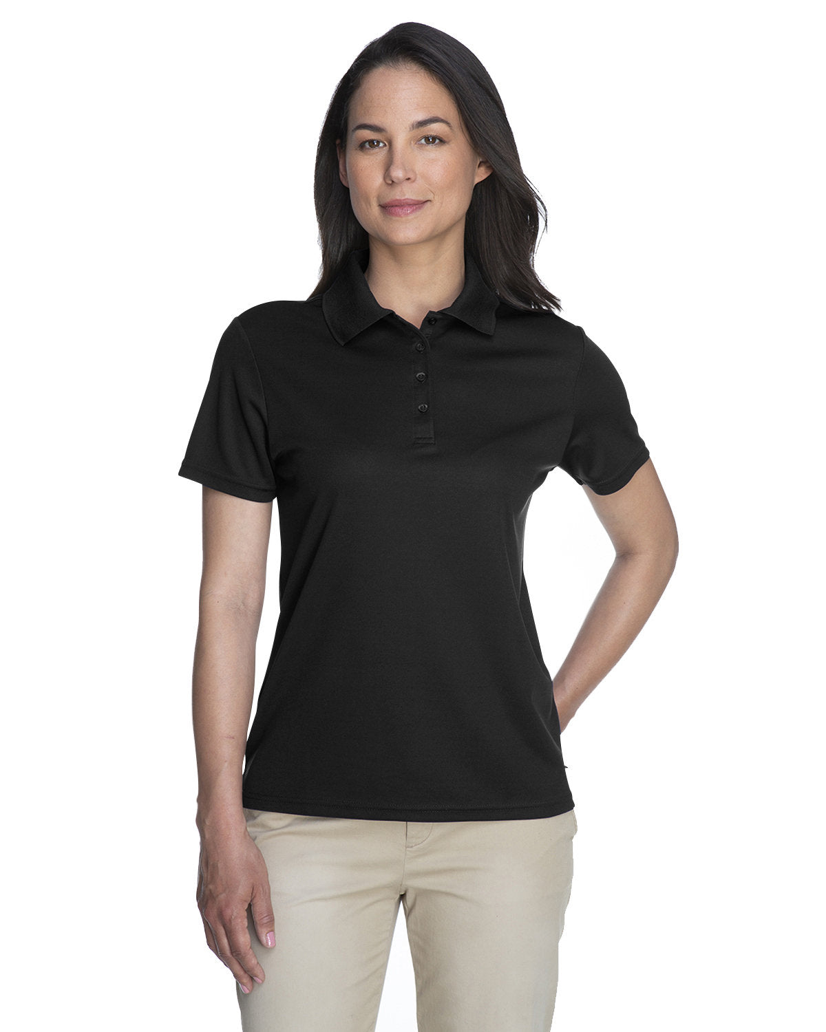  Core 365 Ladies Performance Pique Polo-Ladies Polos-CORE365-Black-XS-Thread Logic