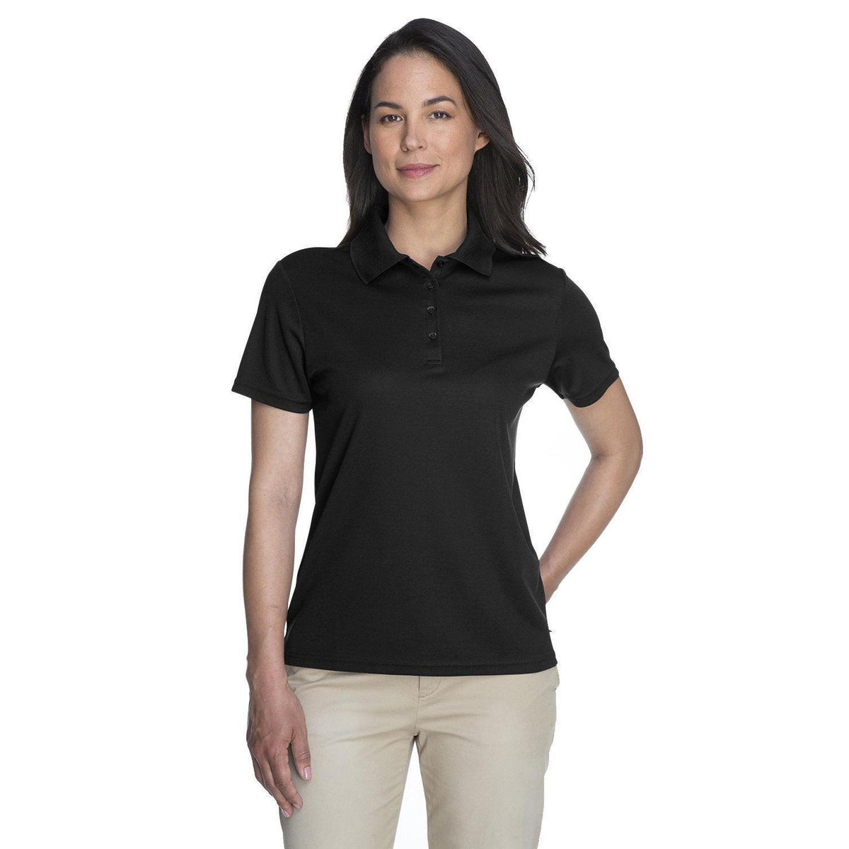 no-logo Core 365 Women's Performance Pique Polo-Ladies Polos-CORE365-Black-XS-Thread Logic