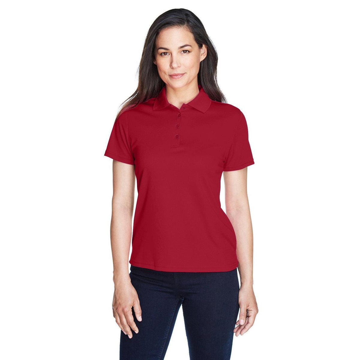 no-logo Core 365 Women's Performance Pique Polo-Ladies Polos-CORE365-Classic Red-XS-Thread Logic