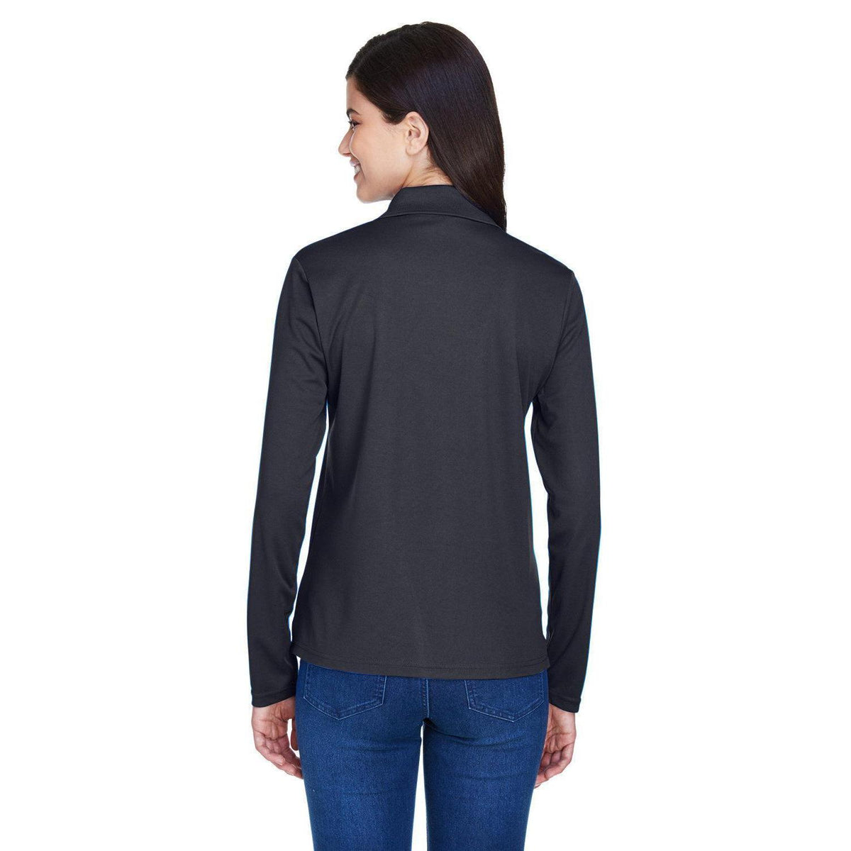 no-logo Core 365 Women's Pinnacle Performance Long-Sleeve Pique Polo-Ladies Polos-CORE365-Thread Logic