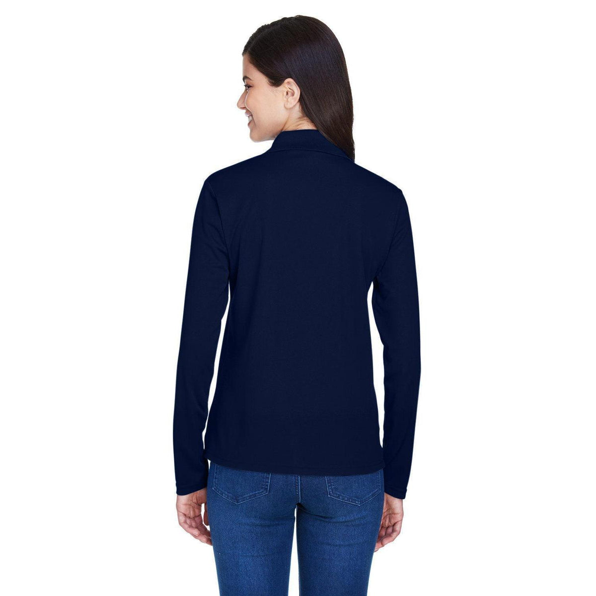 no-logo Core 365 Women's Pinnacle Performance Long-Sleeve Pique Polo-Ladies Polos-CORE365-Thread Logic