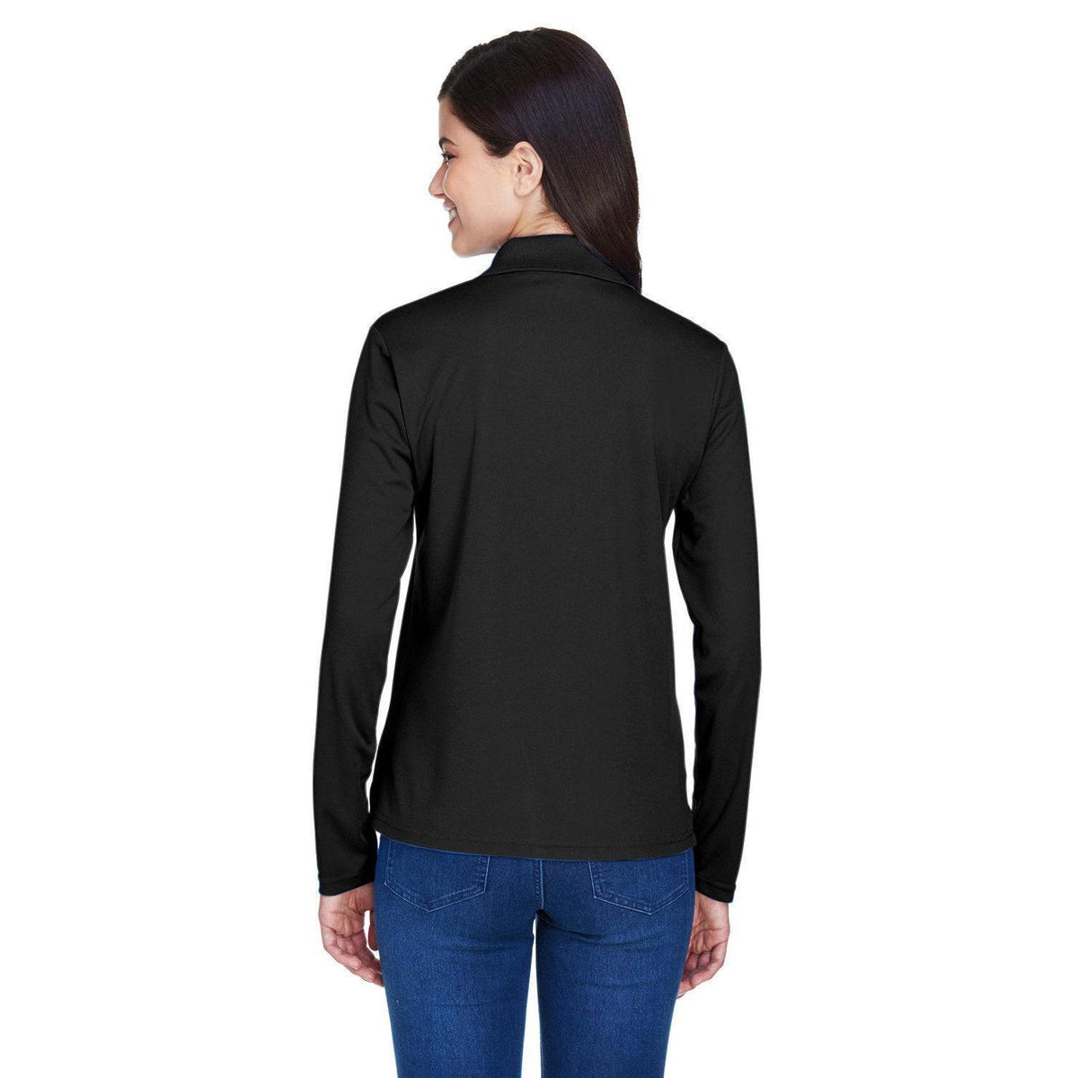 no-logo Core 365 Women's Pinnacle Performance Long-Sleeve Pique Polo-Ladies Polos-CORE365-Thread Logic