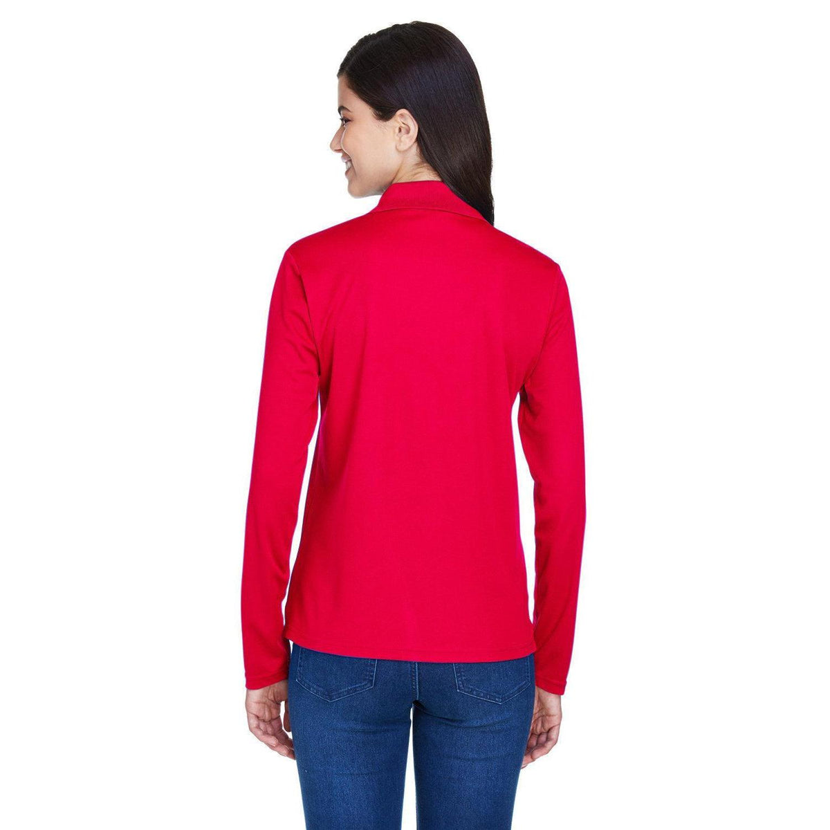 no-logo Core 365 Women's Pinnacle Performance Long-Sleeve Pique Polo-Ladies Polos-CORE365-Thread Logic