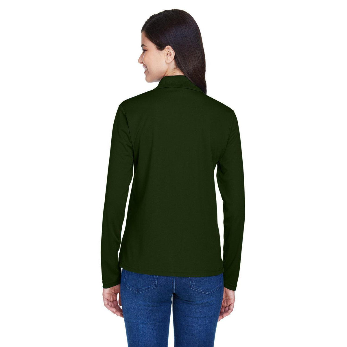 no-logo Core 365 Women's Pinnacle Performance Long-Sleeve Pique Polo-Ladies Polos-CORE365-Thread Logic
