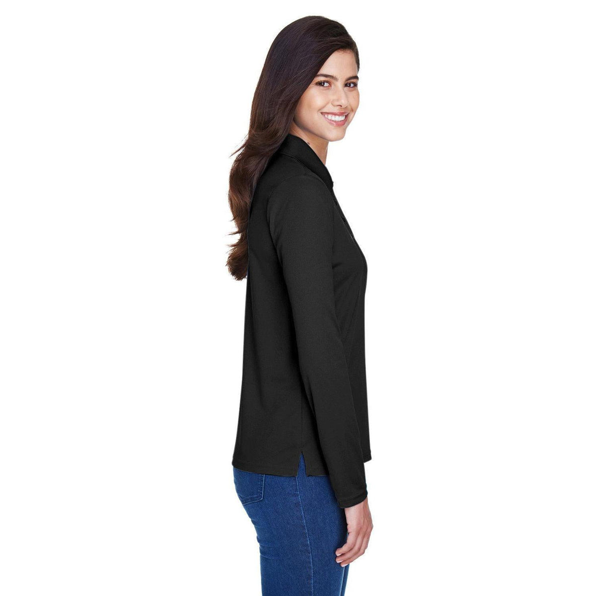 no-logo Core 365 Women's Pinnacle Performance Long-Sleeve Pique Polo-Ladies Polos-CORE365-Thread Logic