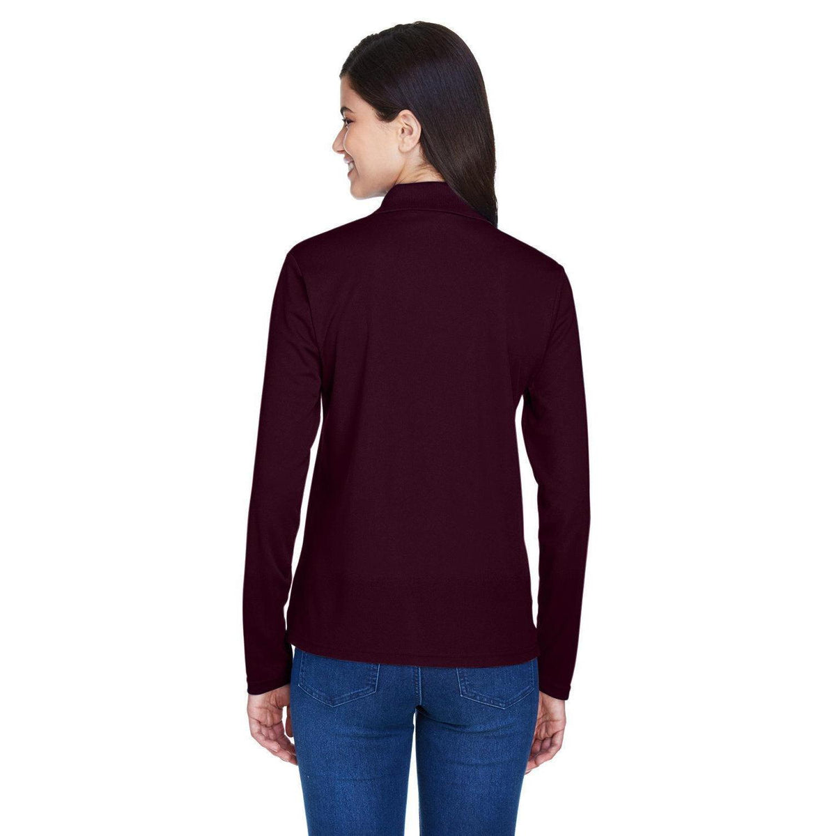 no-logo Core 365 Women's Pinnacle Performance Long-Sleeve Pique Polo-Ladies Polos-CORE365-Thread Logic
