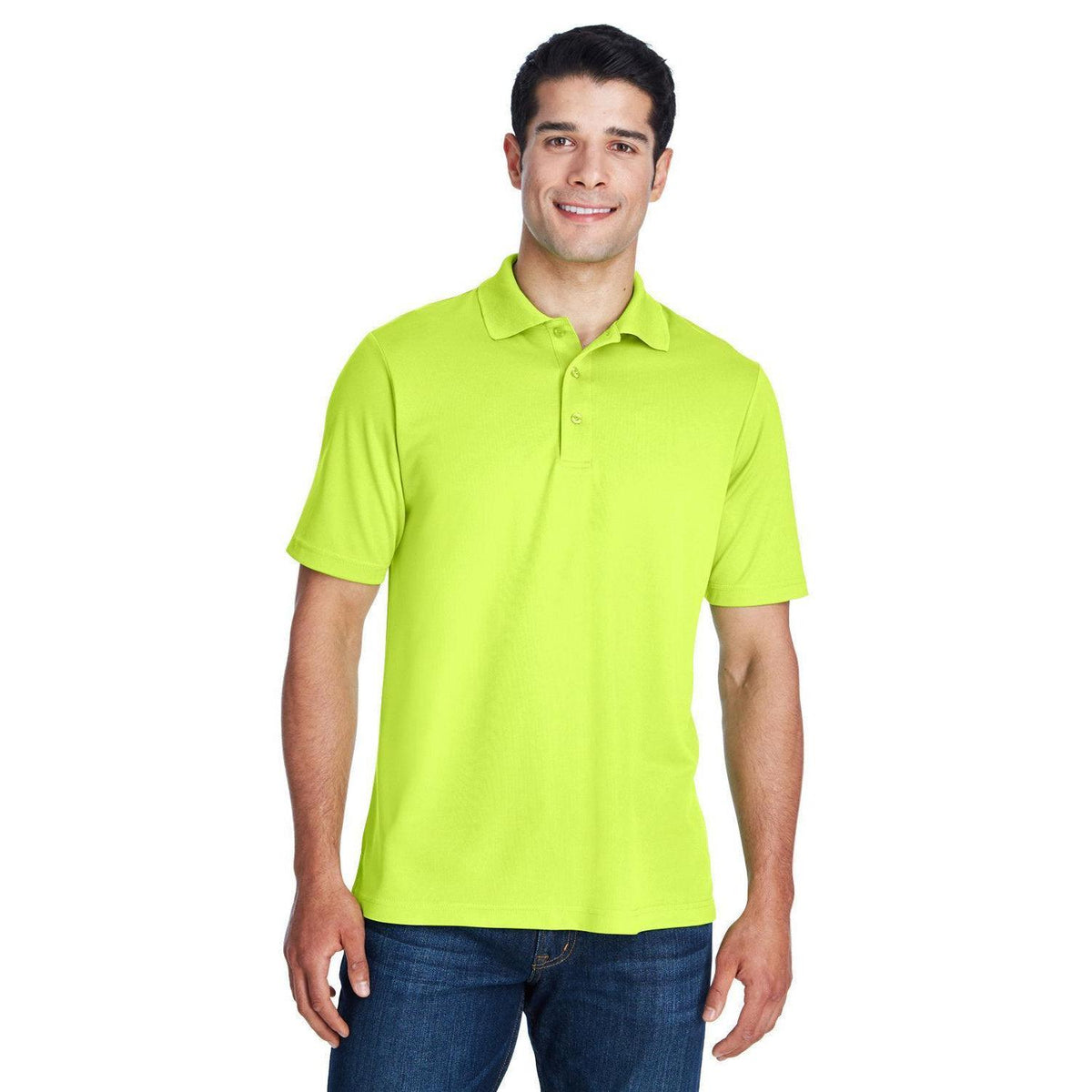 logo-left Core 365 Performance Pique Polo Shirt-Men's Polos-CORE365-Safety Yellow-S-Thread Logic