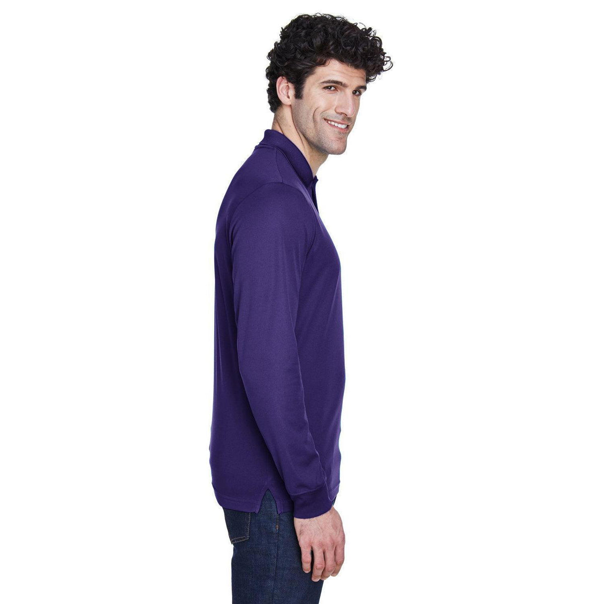 no-logo Core 365 Pinnacle Performance Long-Sleeve Pique Polo-Polos-CORE365-Thread Logic