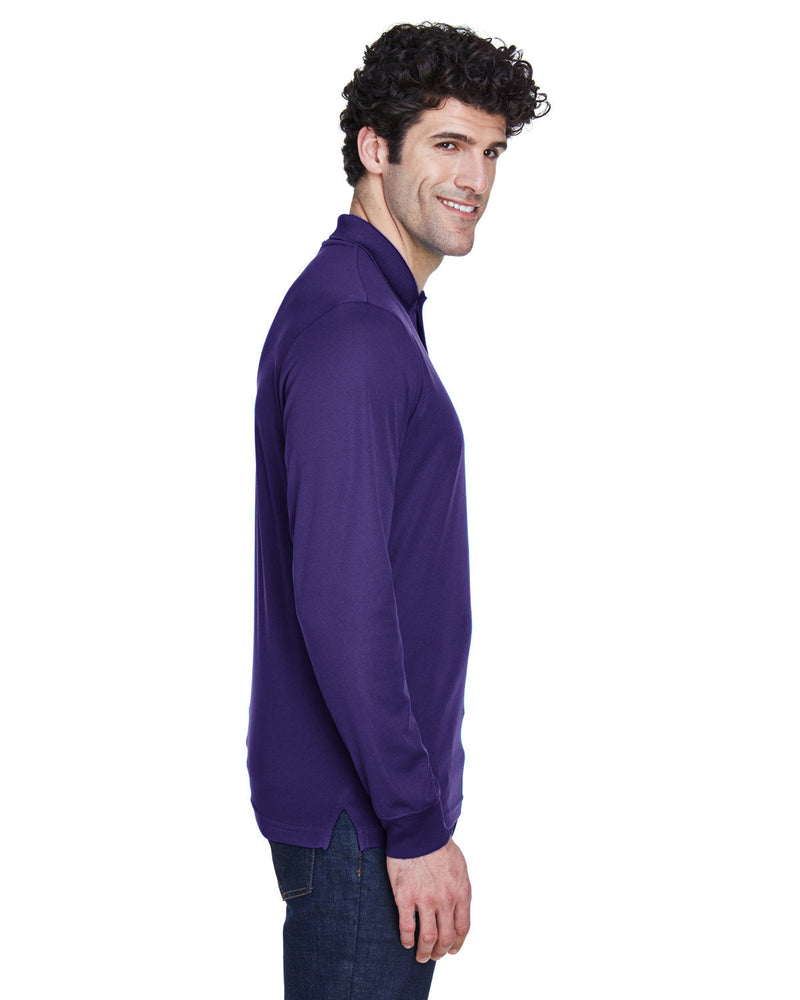 no-logo Core 365 Pinnacle Performance Long-Sleeve Pique Polo-Men's Polos-CORE365-Thread Logic