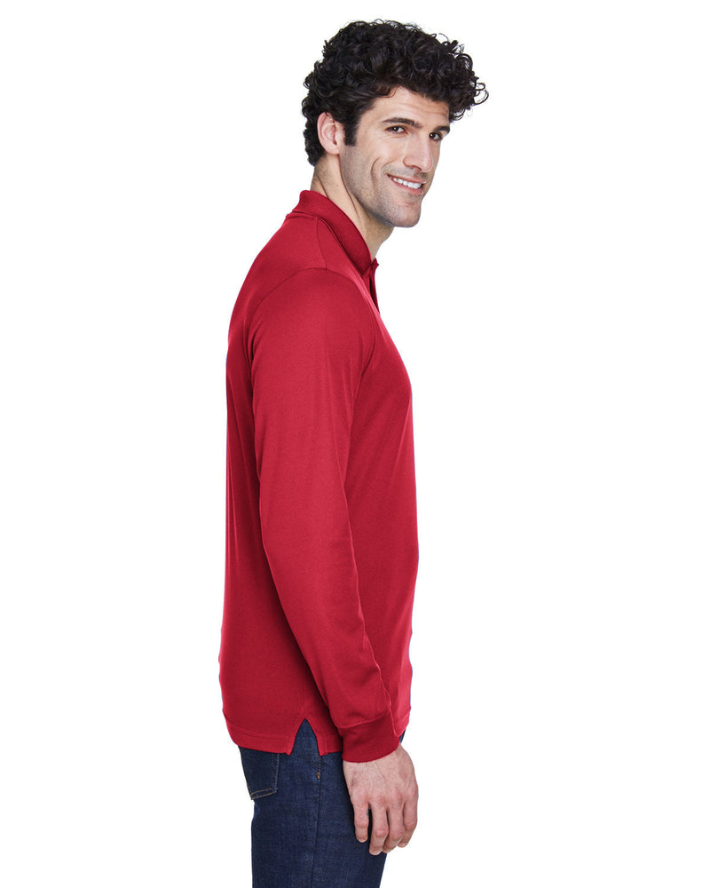 no-logo Core 365 Pinnacle Performance Long-Sleeve Pique Polo-Men's Polos-CORE365-Thread Logic