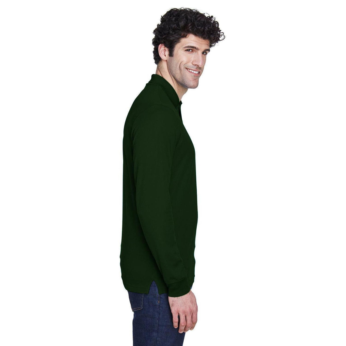 no-logo Core 365 Pinnacle Performance Long-Sleeve Pique Polo-Polos-CORE365-Thread Logic