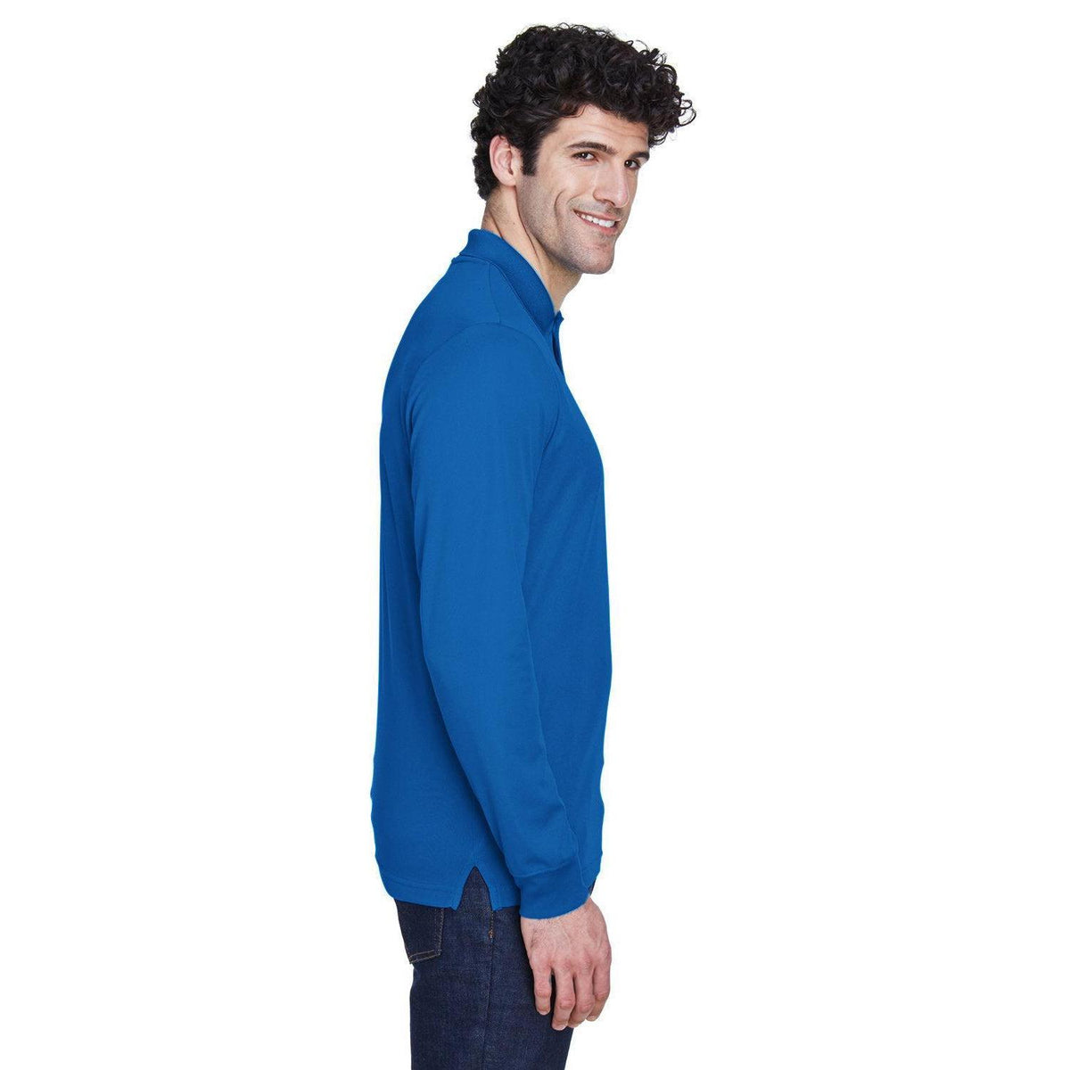no-logo Core 365 Pinnacle Performance Long-Sleeve Pique Polo-Polos-CORE365-Thread Logic