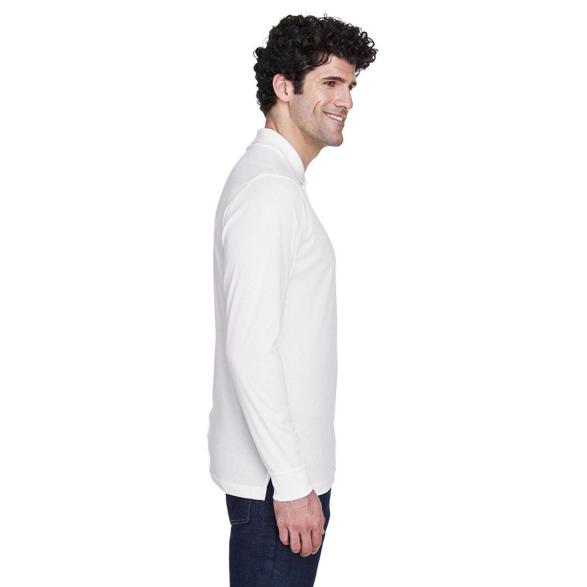 no-logo Core 365 Pinnacle Performance Long-Sleeve Pique Polo-Polos-CORE365-Thread Logic