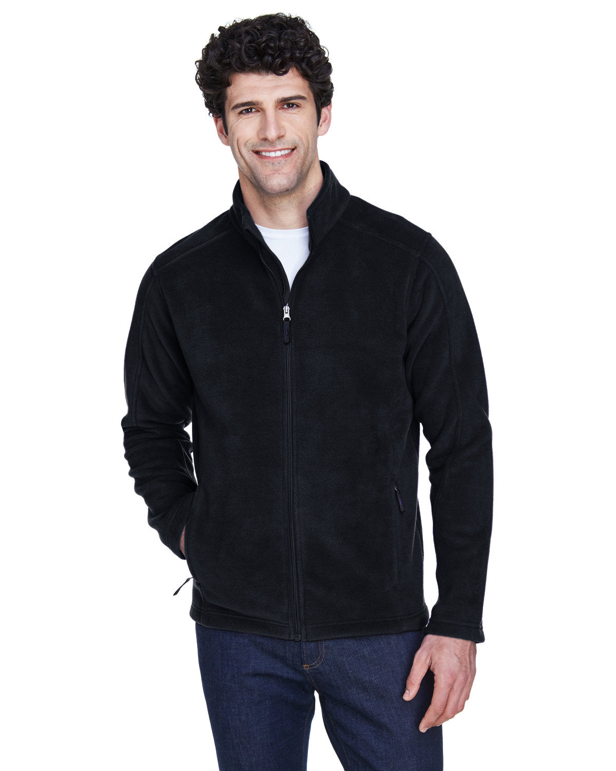  Core 365 Tall Fleece Jacket-Men's Jackets-CORE365-Black-LT-Thread Logic