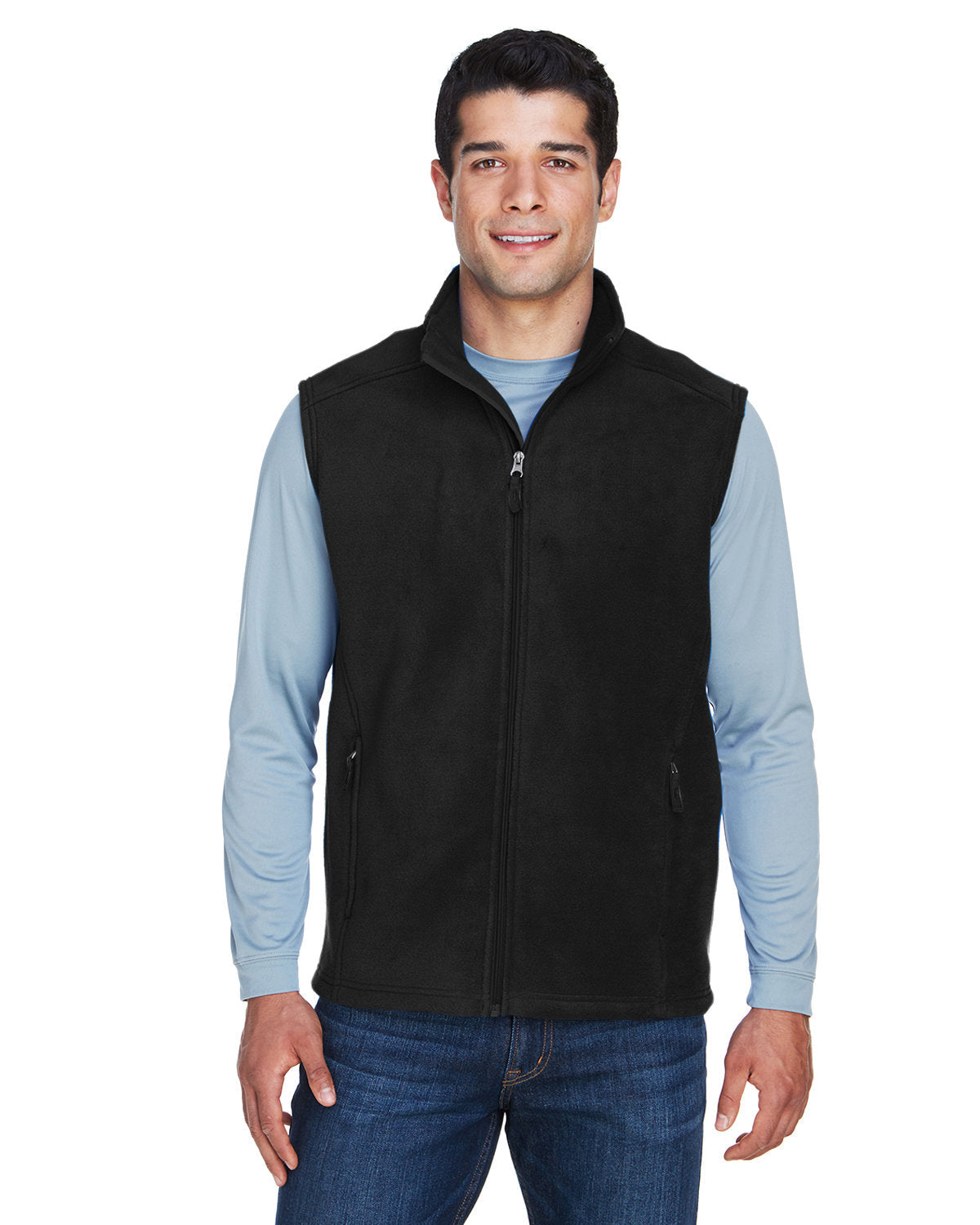 Core 365 Tall Journey Fleece Vest-Men's Layering-CORE365-Black-LT-Thread Logic
