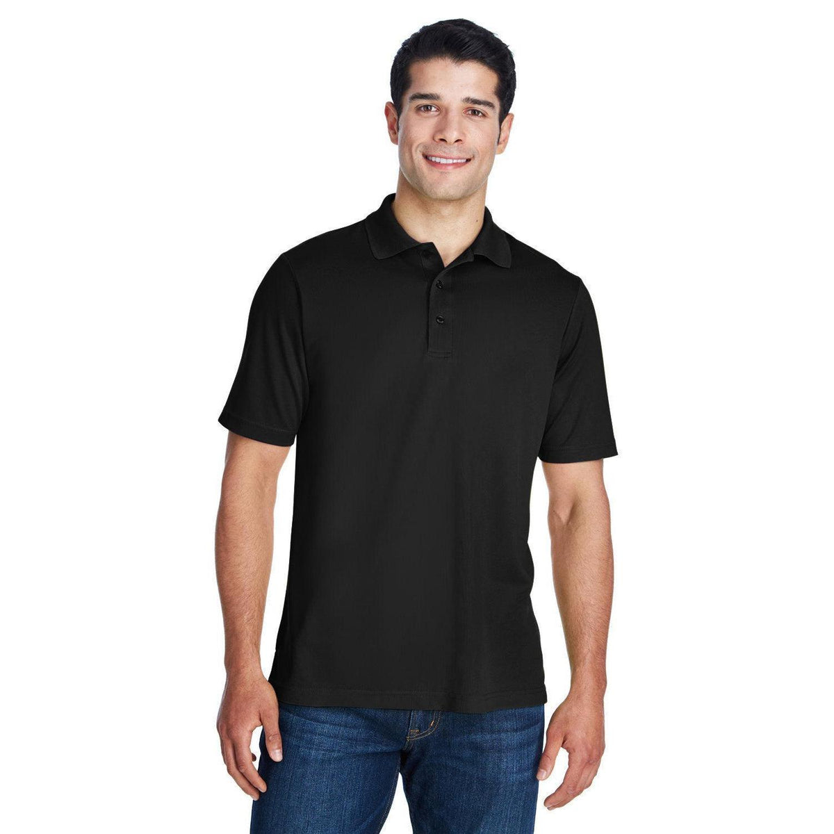 no-logo Core 365 Tall Performance Pique Polo Shirt-Men's Polos-CORE365-Black-LT-Thread Logic