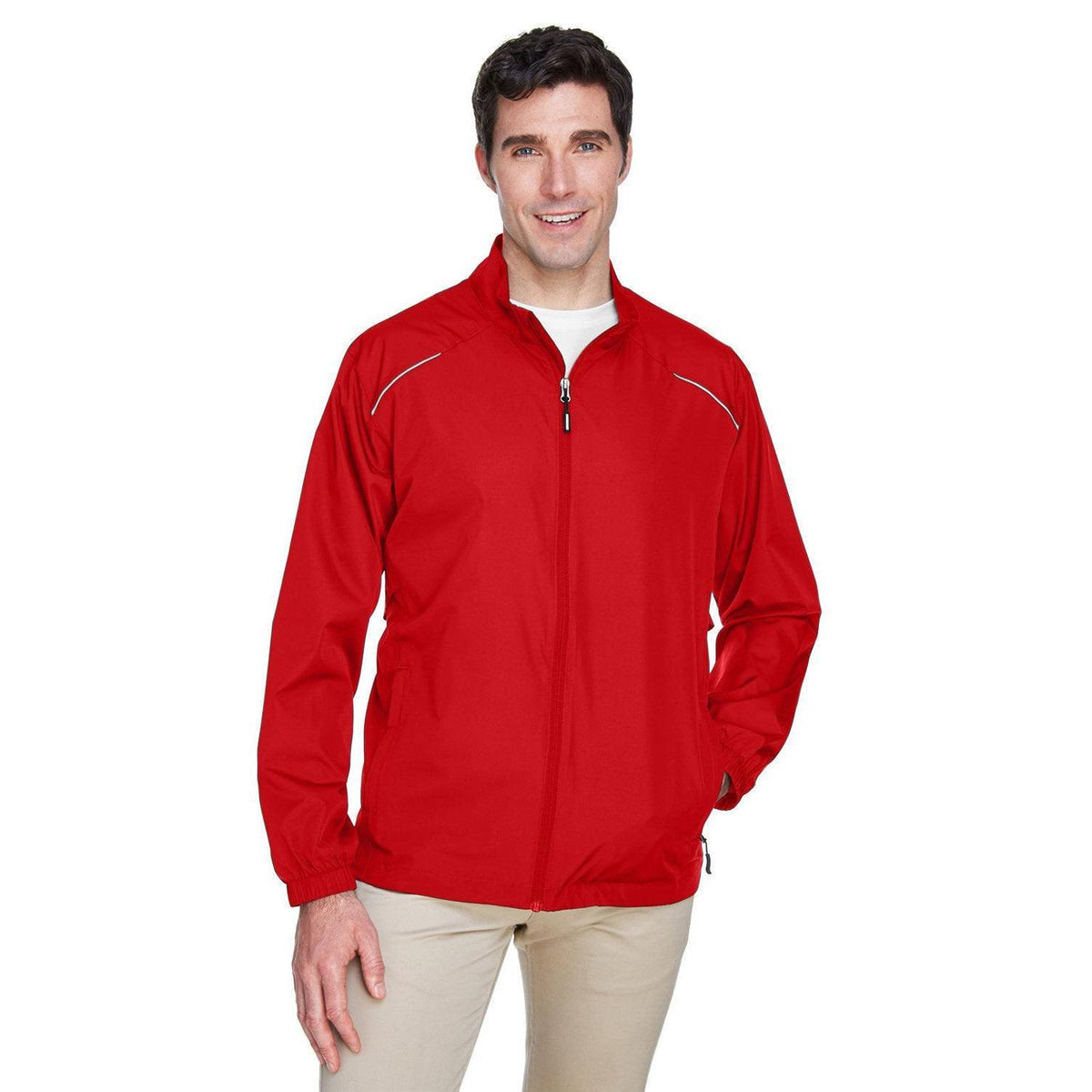 no-logo Core 365 Tall Unlined Lightweight Jacket-Men's Jackets-CORE365-Classic Red-LT-Thread Logic