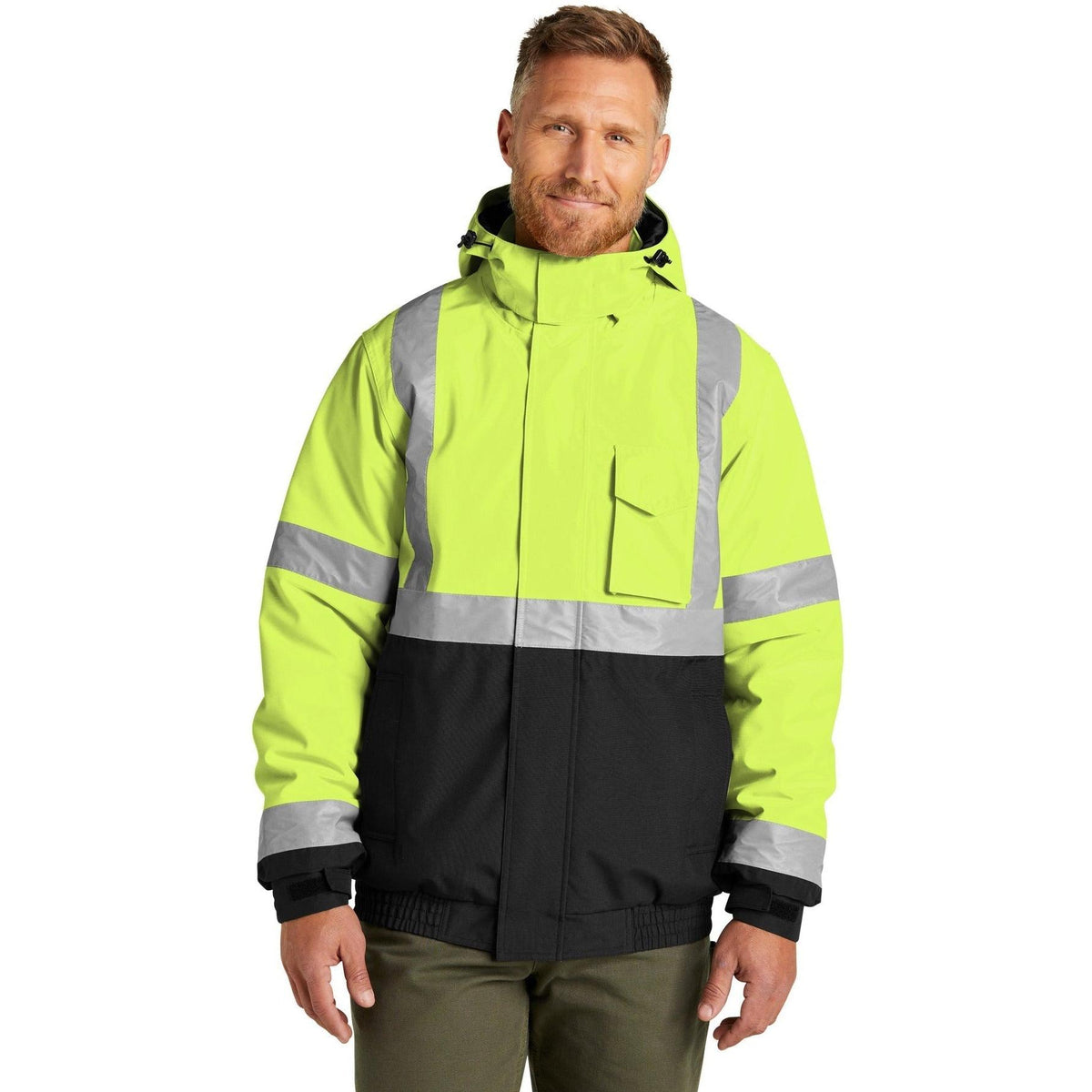 no-logo CornerStone ANSI 107 Class 3 Economy Waterproof Insulated Bomber Jacket-Regular-Cornerstone-Thread Logic