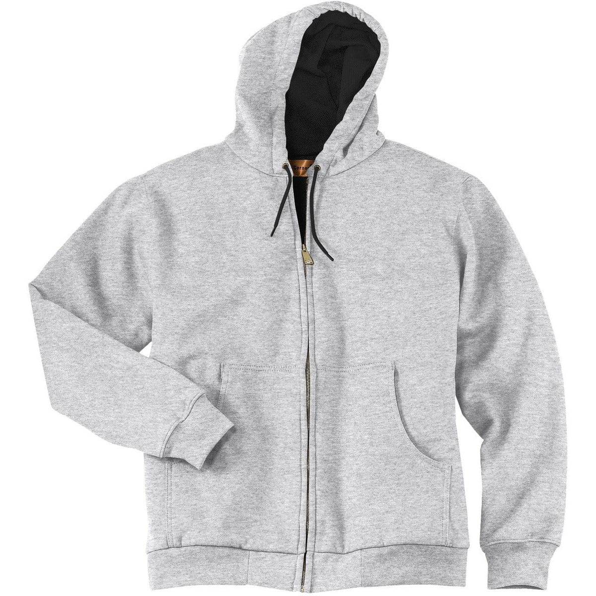 no-logo CornerStone Full-Zip Hooded Sweatshirt with Thermal Lining-Full Zips-Cornerstone-Athletic Heather-S-Thread Logic