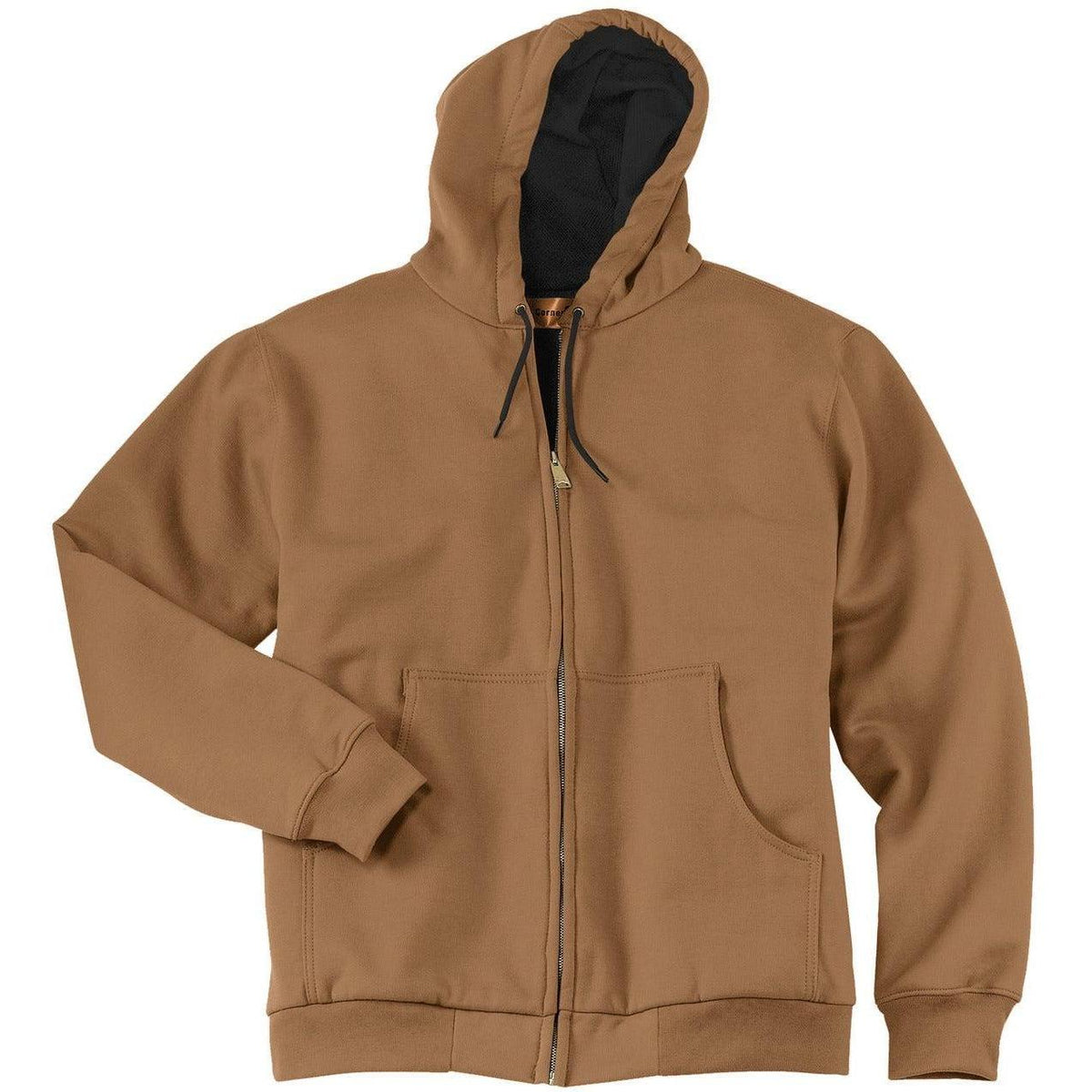 no-logo CornerStone Full-Zip Hooded Sweatshirt with Thermal Lining-Full Zips-Cornerstone-Duck Brown-S-Thread Logic