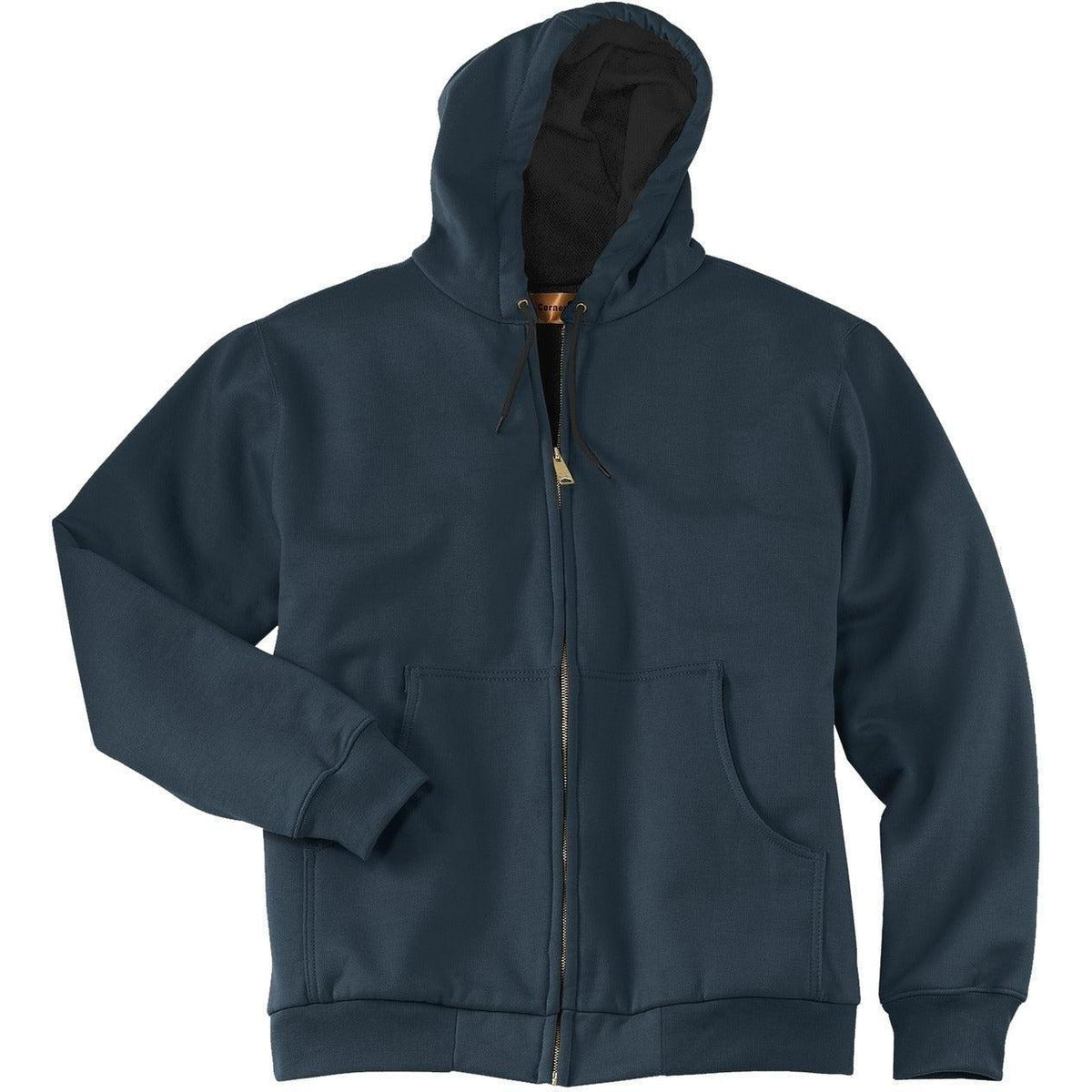 no-logo CornerStone Full-Zip Hooded Sweatshirt with Thermal Lining-Full Zips-Cornerstone-Navy-S-Thread Logic