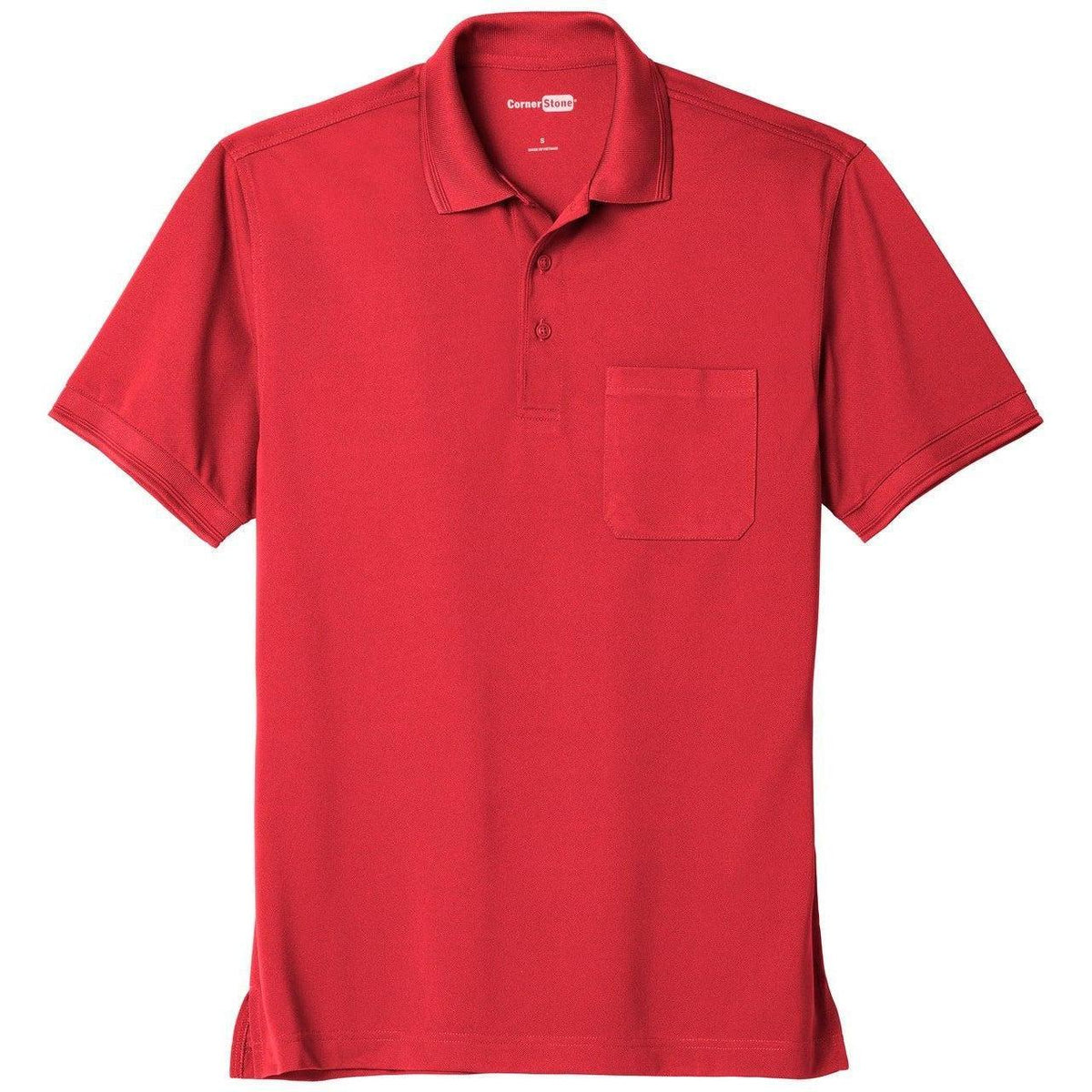 no-logo CornerStone Industrial Snag-Proof Pique Pocket Polo-Regular-Cornerstone-Red-XS-Thread Logic