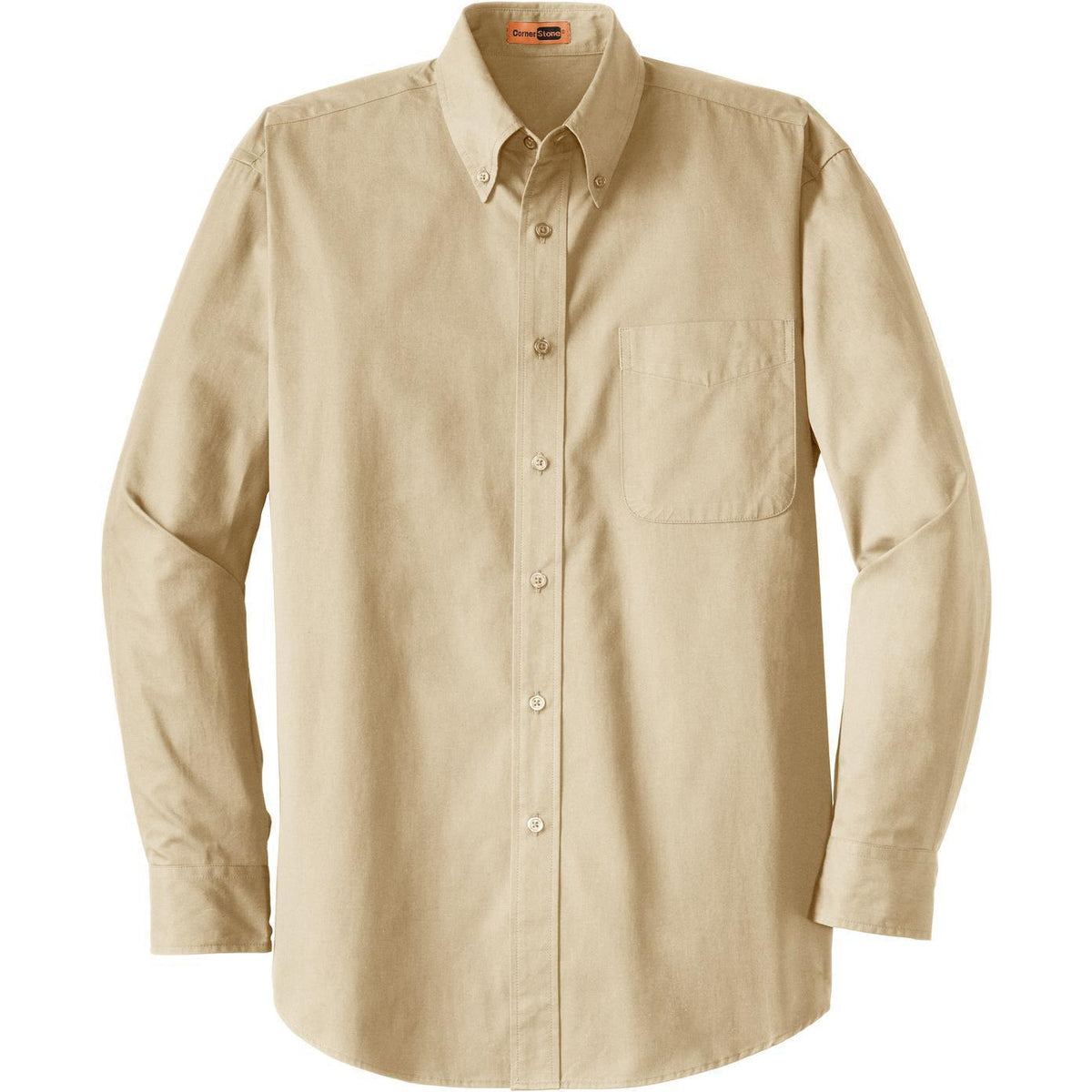 no-logo CLOSEOUT - CornerStone Long Sleeve SuperPro Twill Shirt-Dress Shirts-Cornerstone-Stone-S-Thread Logic