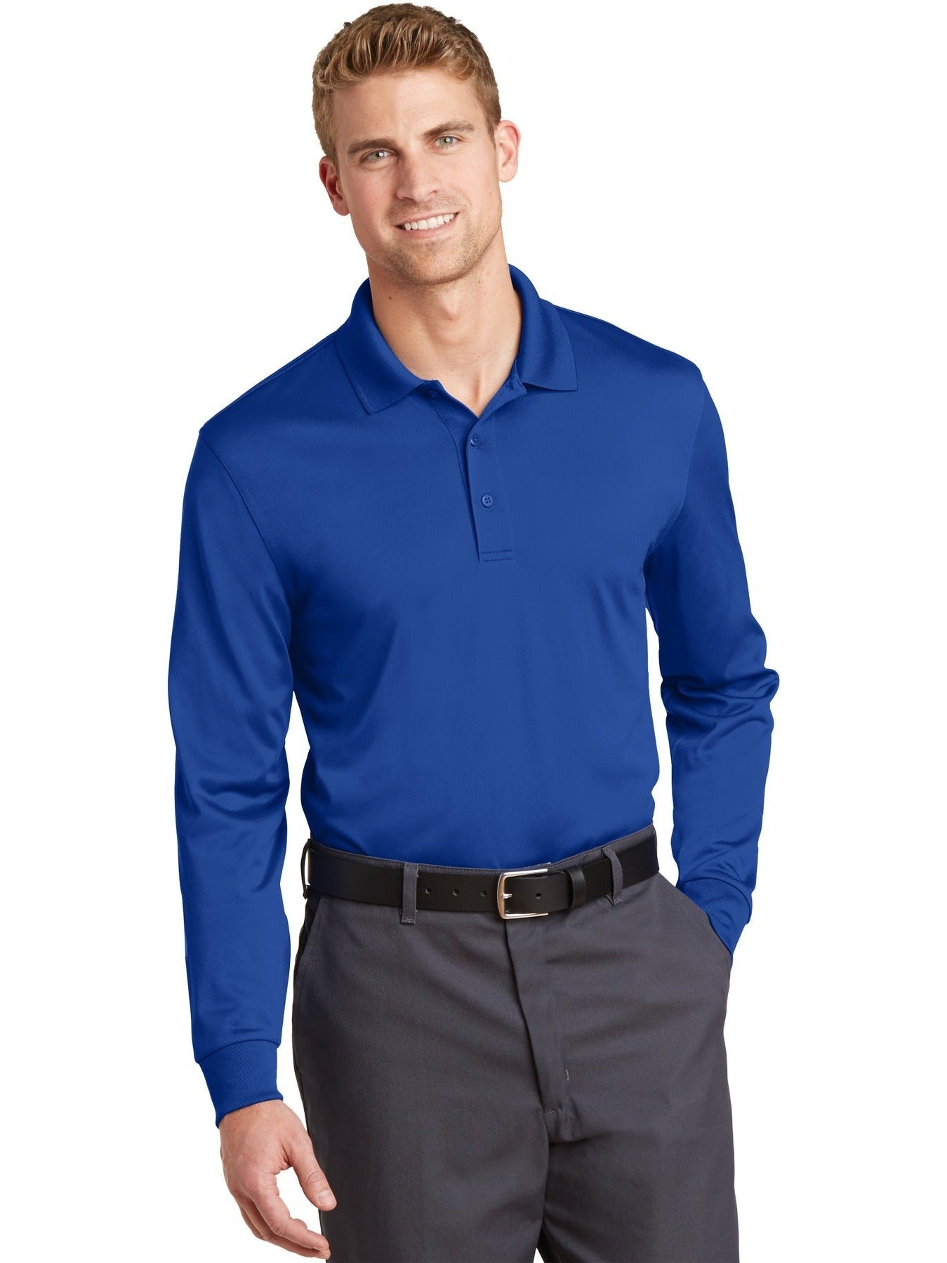 no-logo CornerStone Select Snag-Proof Long Sleeve Polo-Regular-Cornerstone-Thread Logic