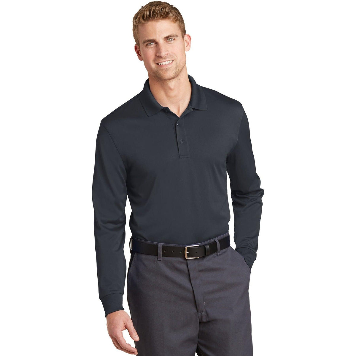 no-logo CornerStone Select Snag-Proof Long Sleeve Polo-Regular-Cornerstone-Thread Logic