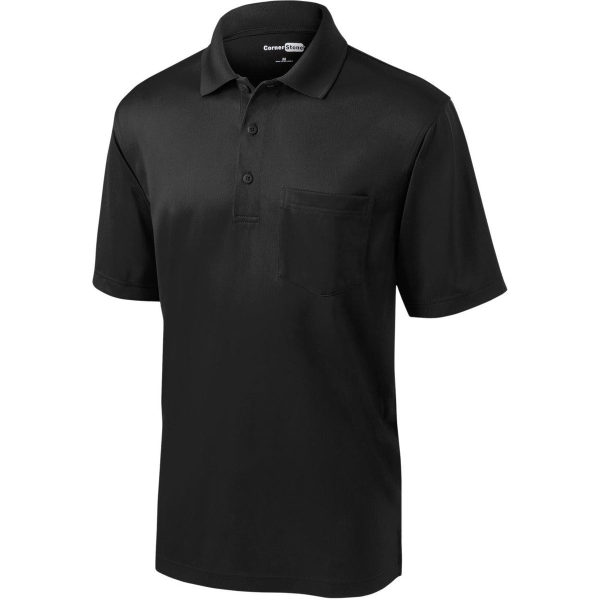 no-logo CornerStone Select Snag-Proof Pocket Polo-Regular-Cornerstone-Black-S-Thread Logic
